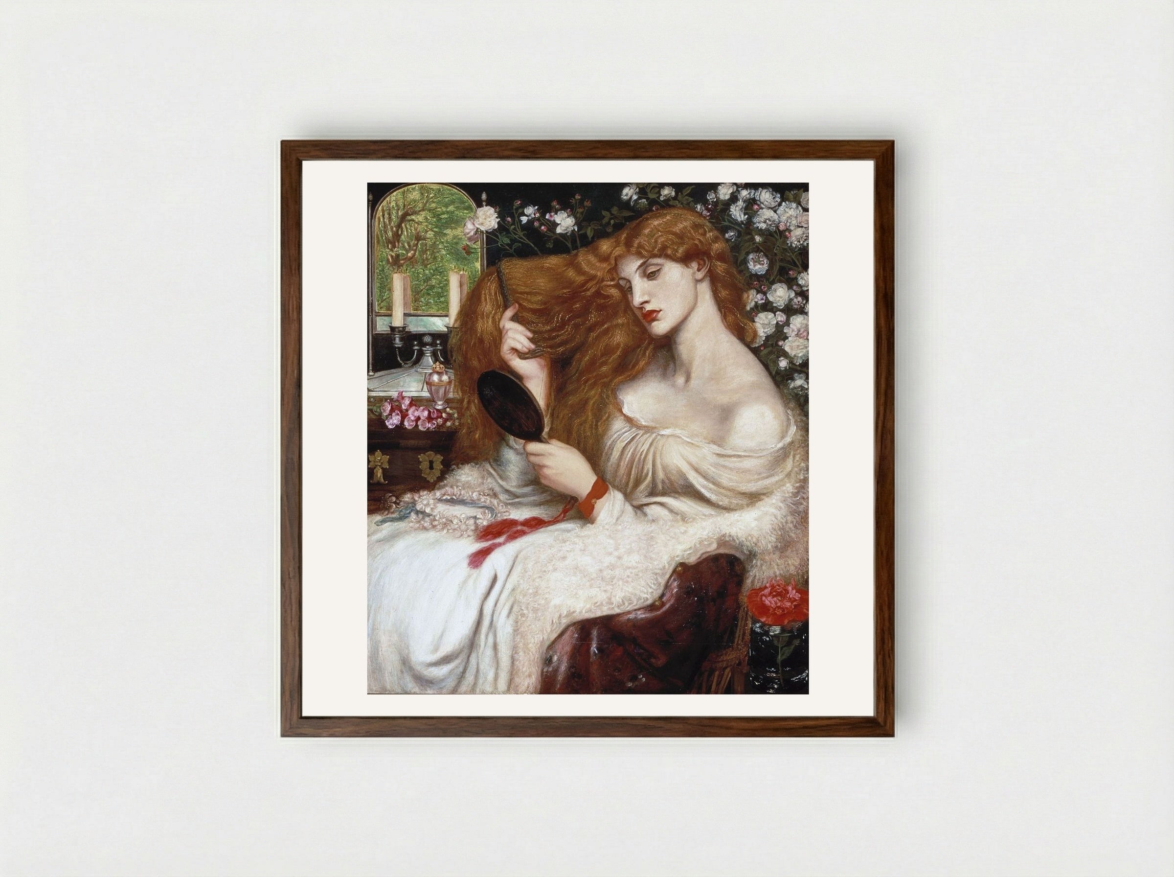 Lady Lilith - Dante Gabriel Rossetti - Framed Print Dark Wood