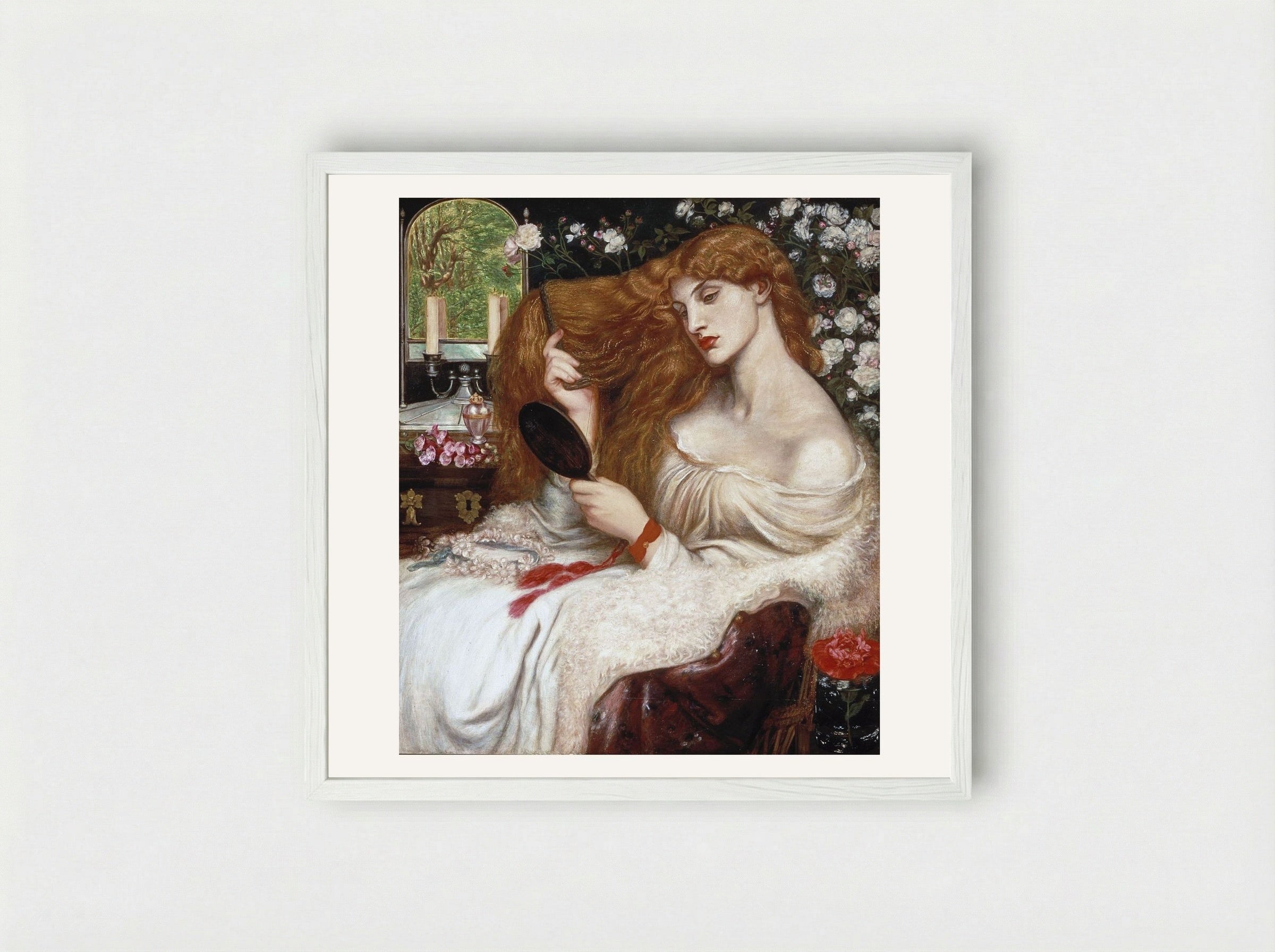 Lady Lilith - Dante Gabriel Rossetti - Framed Print White
