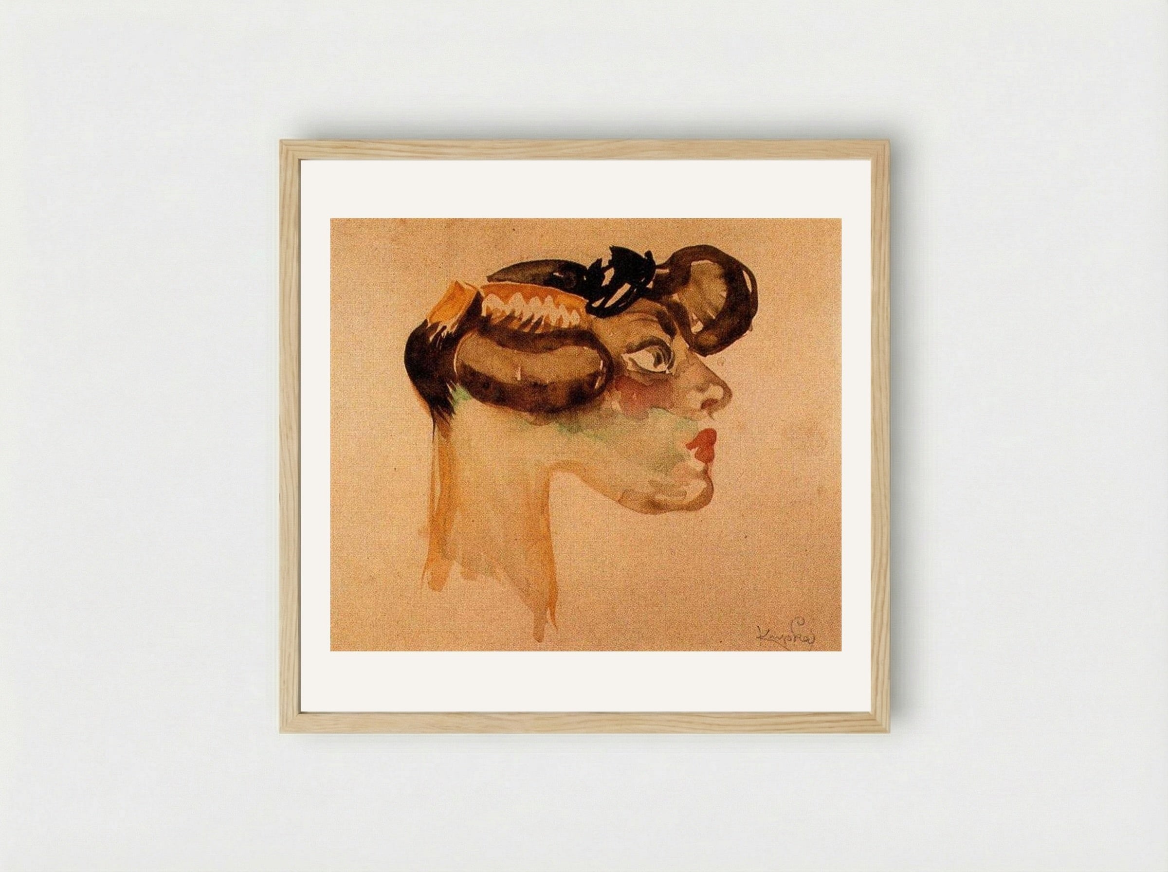 Head of a Woman - Frantisek Kupka - Framed Print Wood