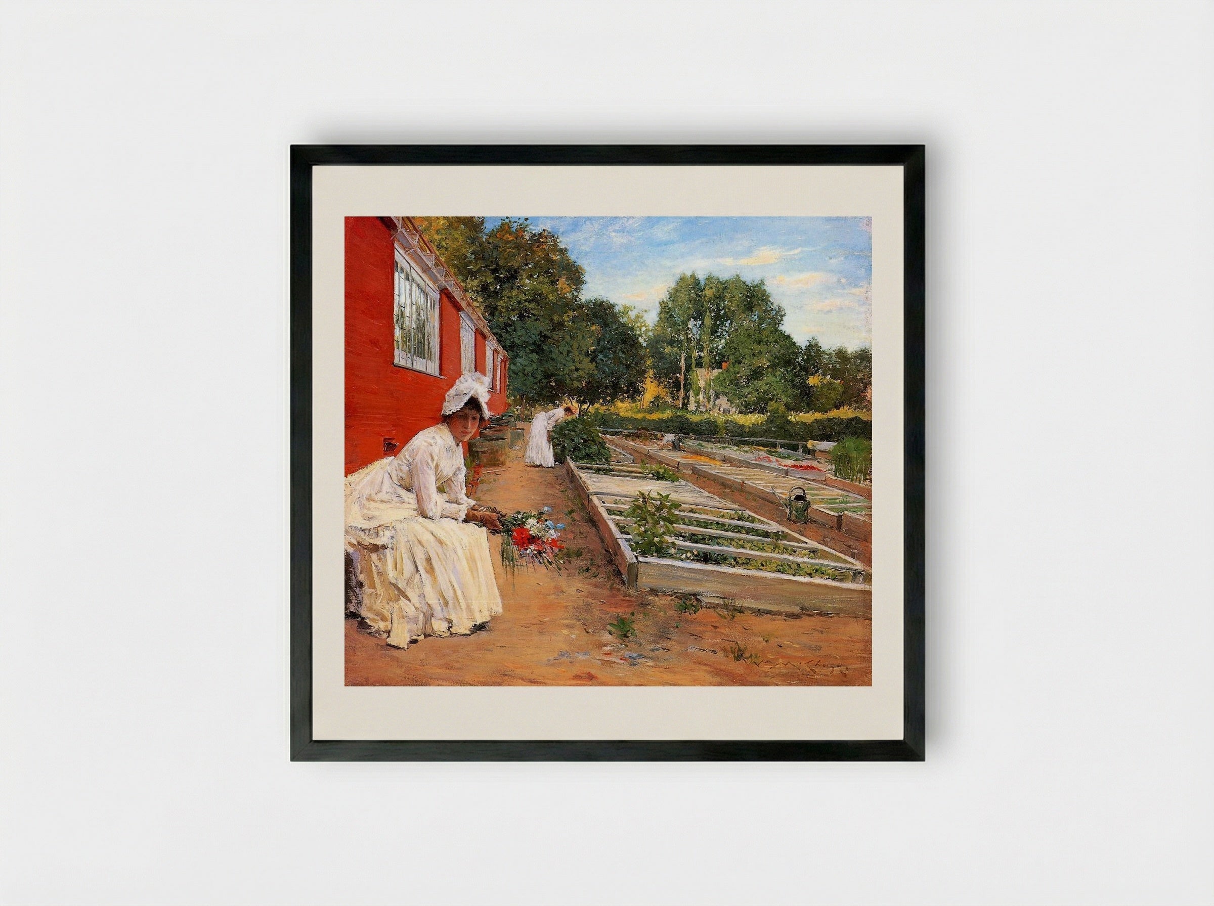 The Nursery - William Merritt Chase - Framed Print Black