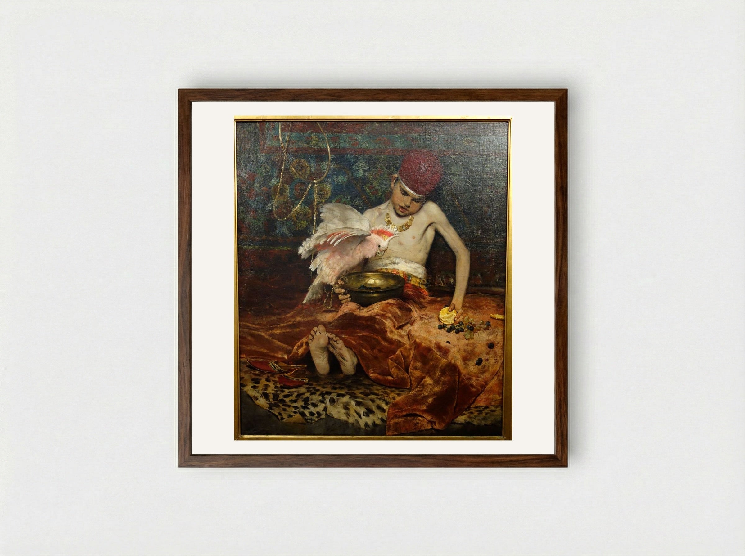 The Turkish Page - William Merritt Chase - Framed Print Dark Wood