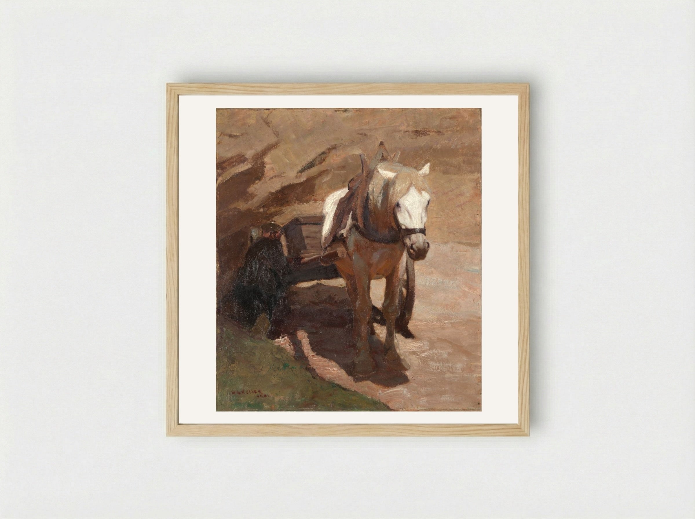 In the Sand-pit - Henry Keller - Framed Print Wood