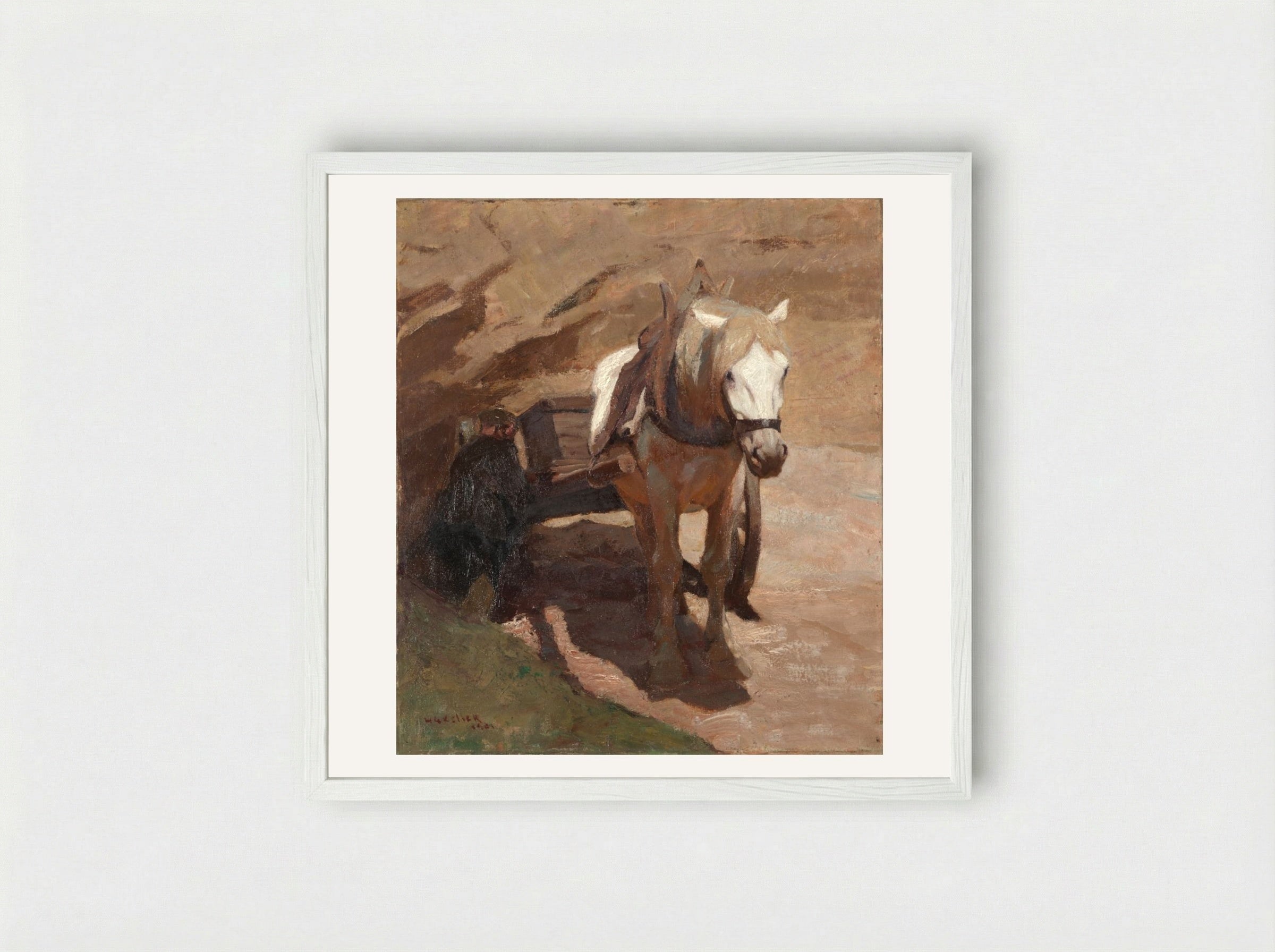 In the Sand-pit - Henry Keller - Framed Print White
