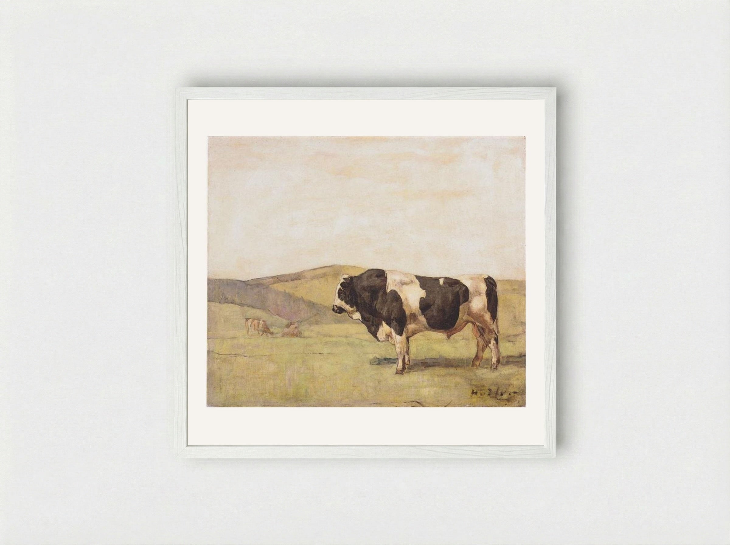 The Bull - Ferdinand Hodler - Framed Print White