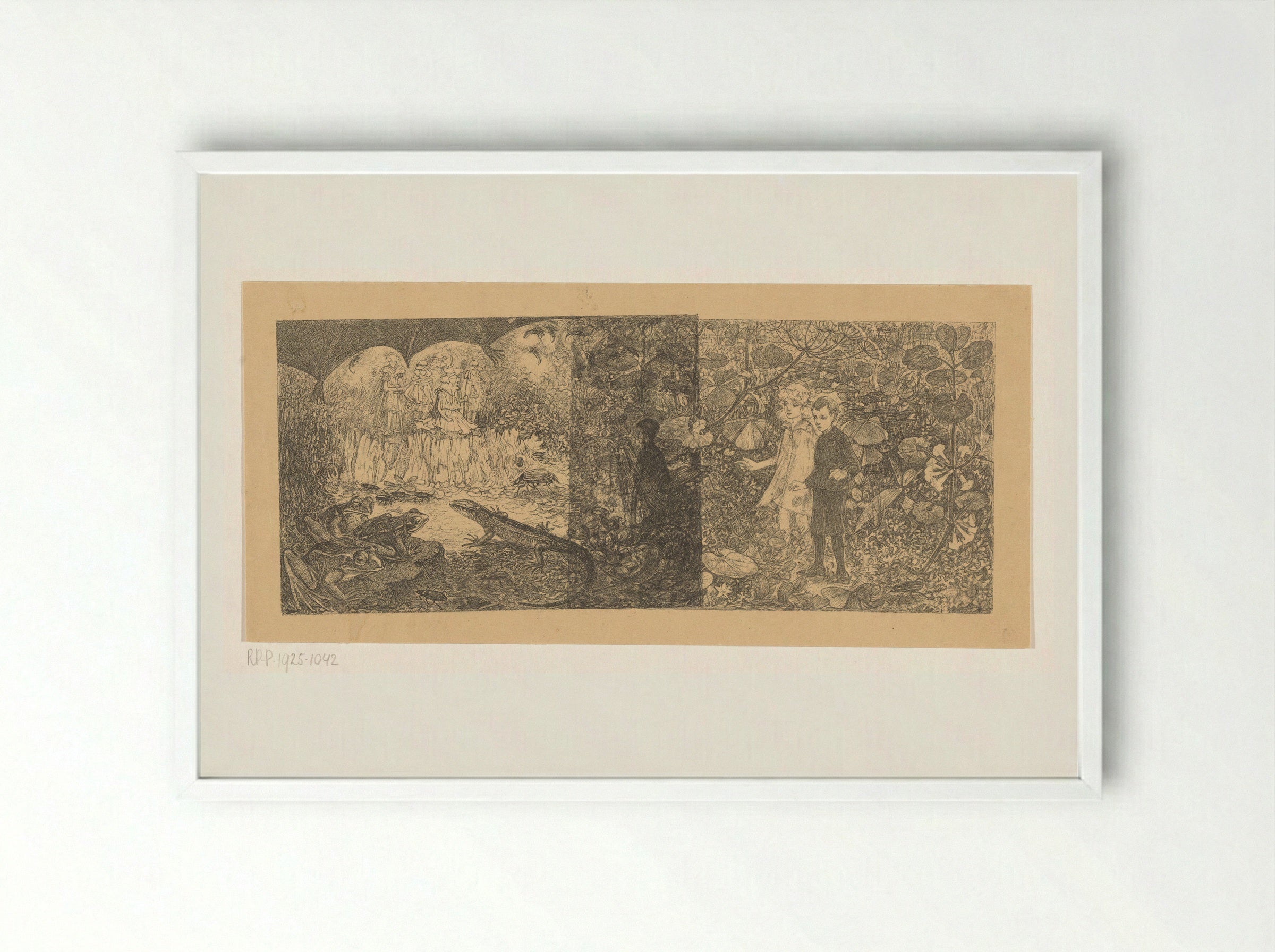 Johannes en Windekind bij de elfenkoning Oberon - Edzard Koning - Framed Print White
