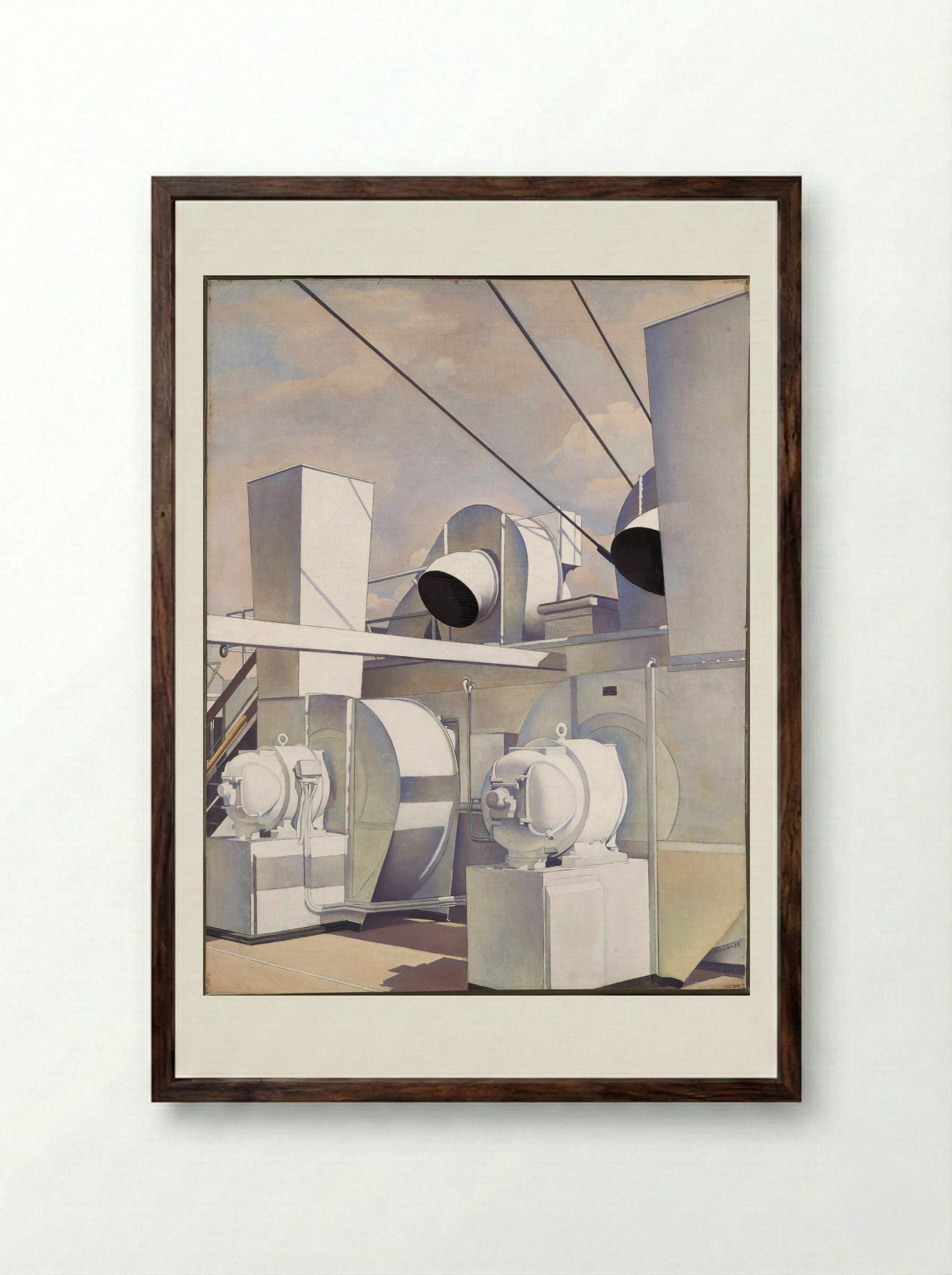 Upper Deck - Charles Sheeler - Framed Print Dark Wood