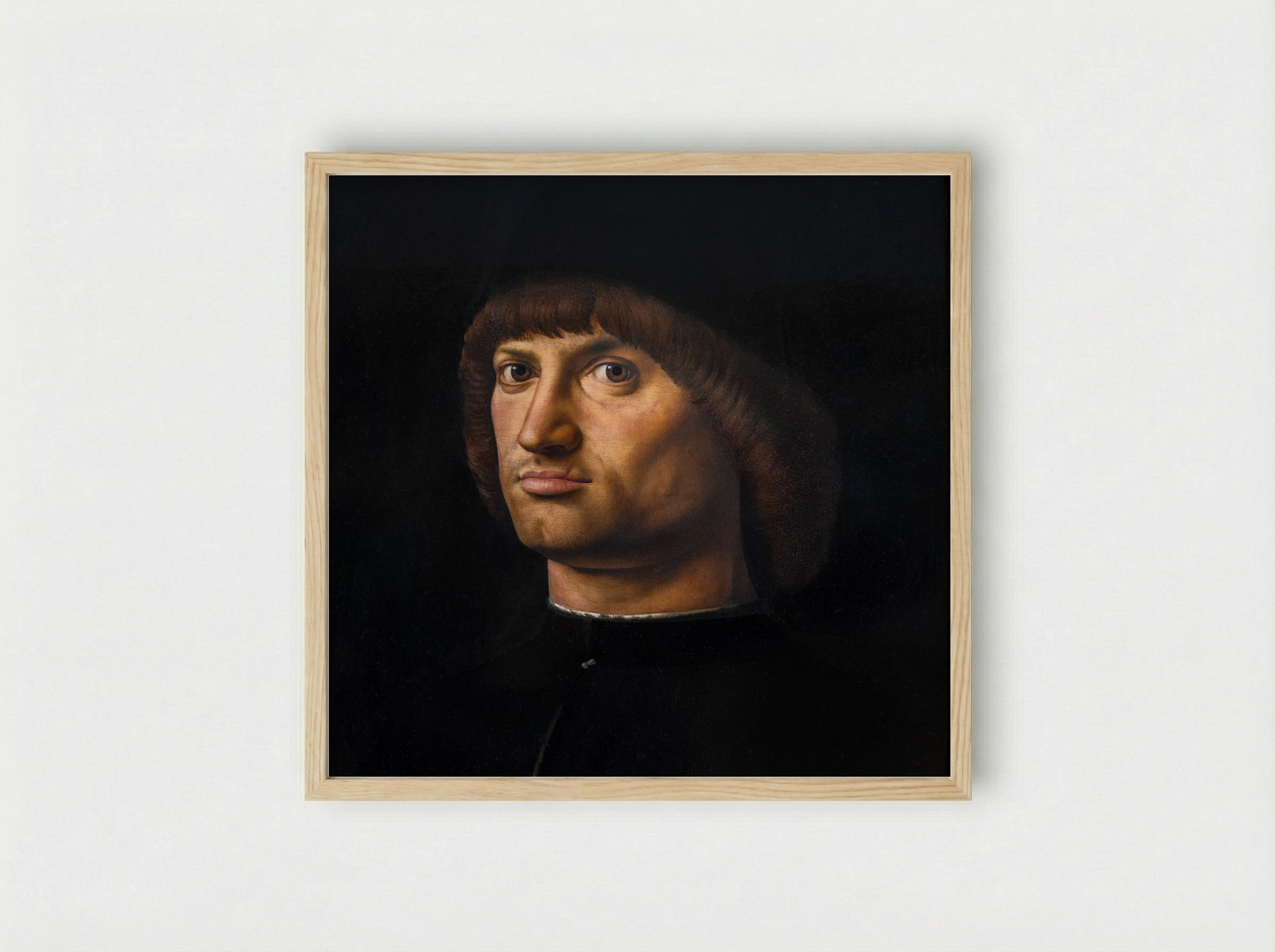 Portrait of a Man (Trivulzio portrait) - Antonello da Messina - Framed Print Wood