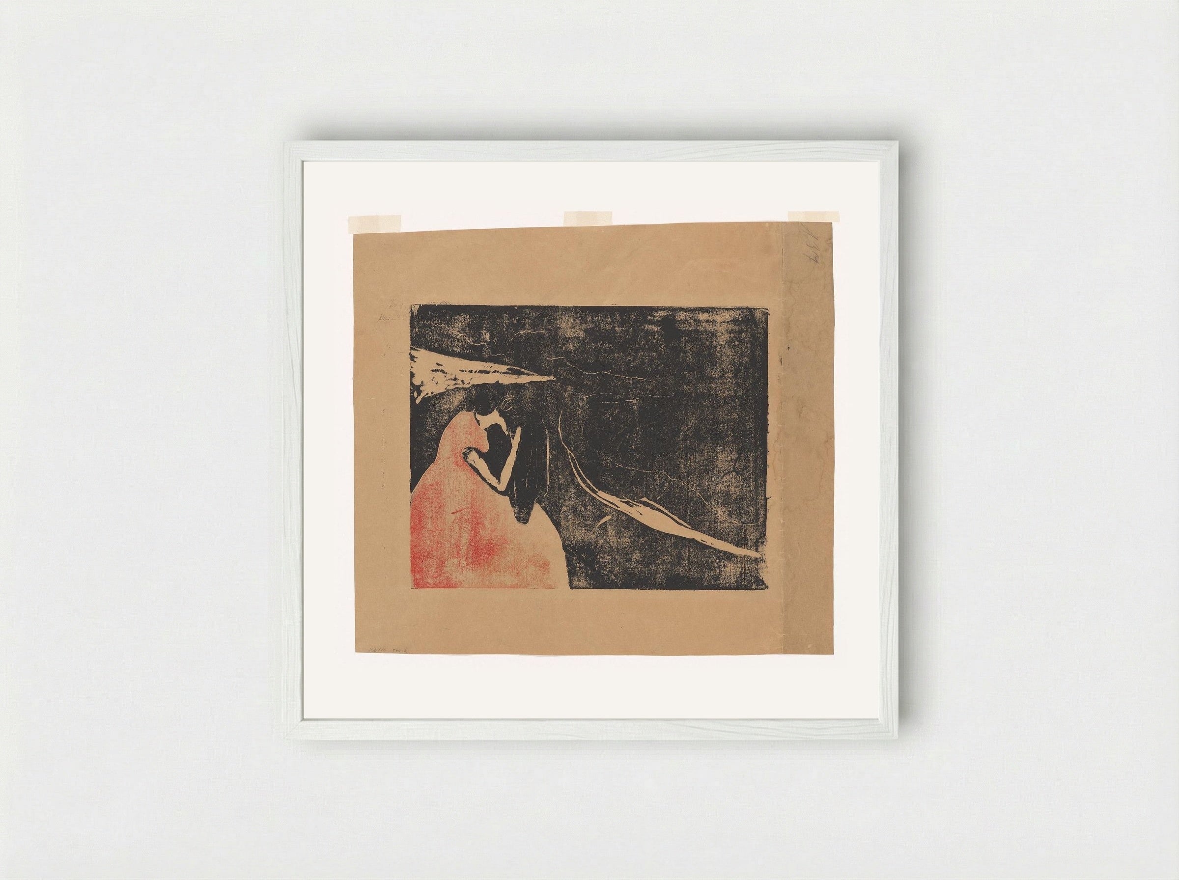 Melancholy II - Edvard Munch - Framed Print White
