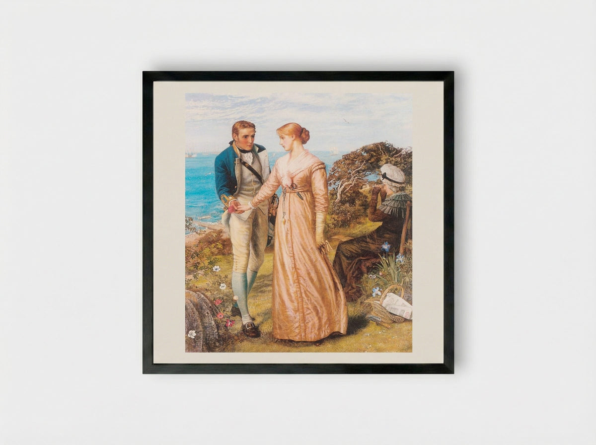 The Sailing Signal Gun - Arthur Hughes - Framed Print Black