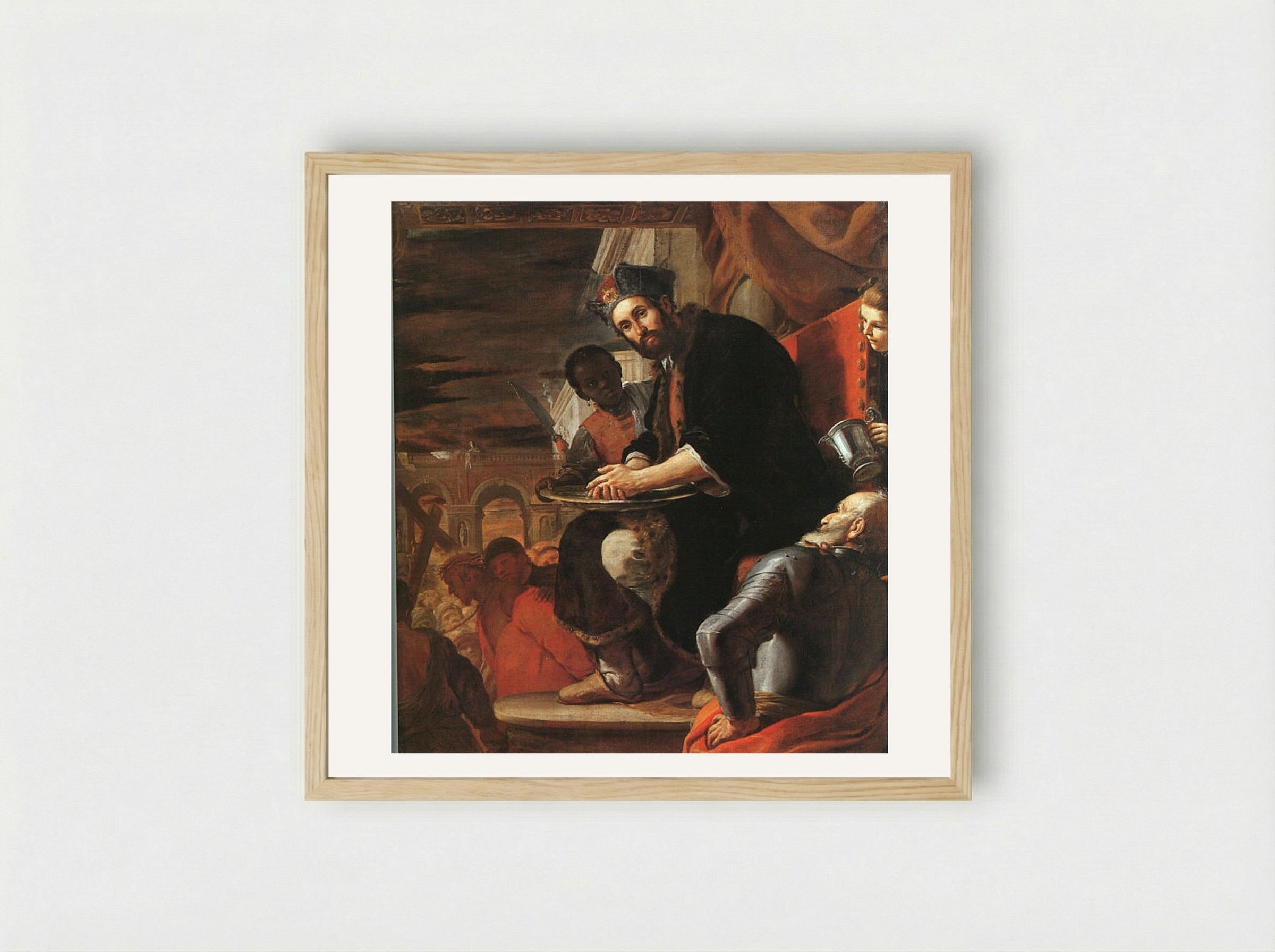 Pilate Washing His Hands - Mattia Preti - Framed Print Wood