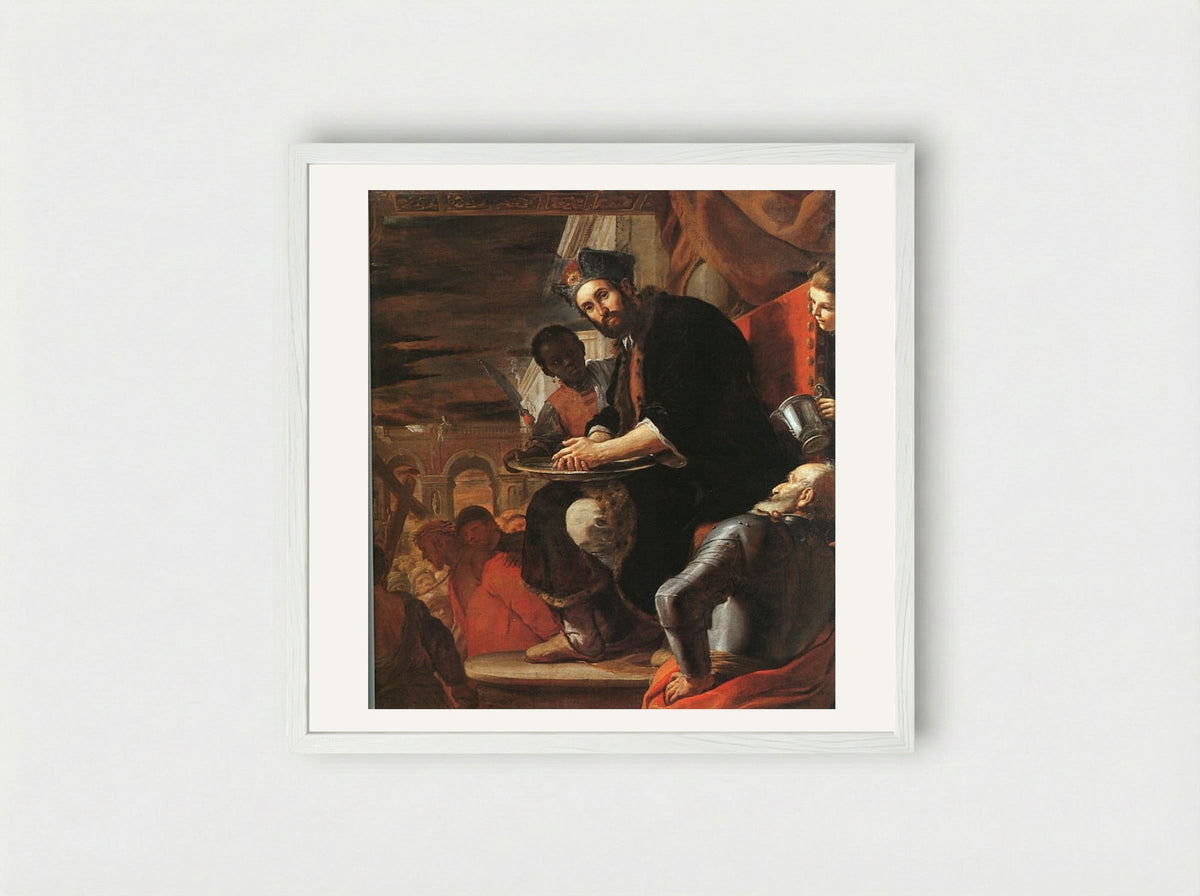 Pilate Washing His Hands - Mattia Preti - Framed Print White