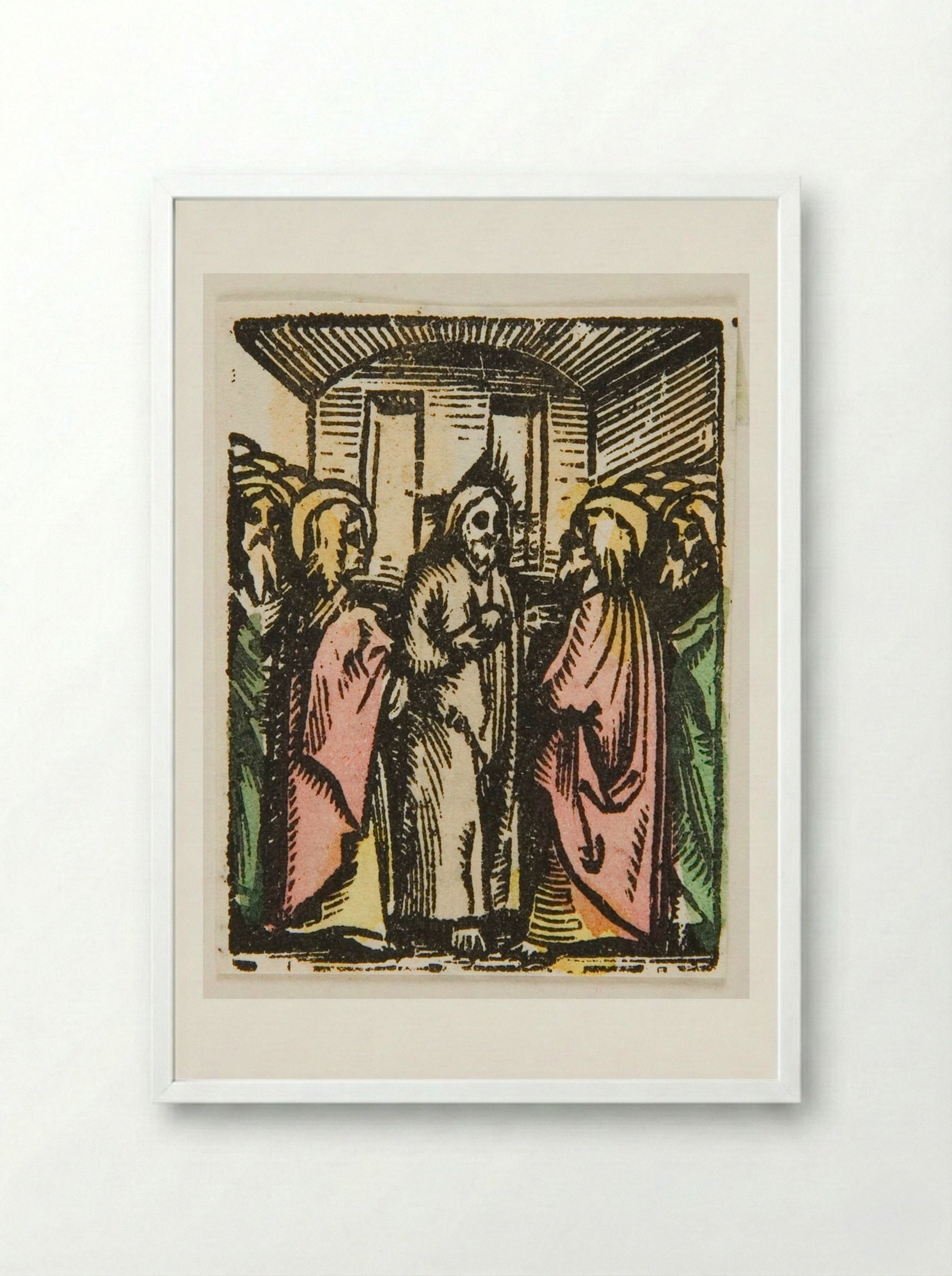Christ and His Disciples - Urs Graf - Framed Print White