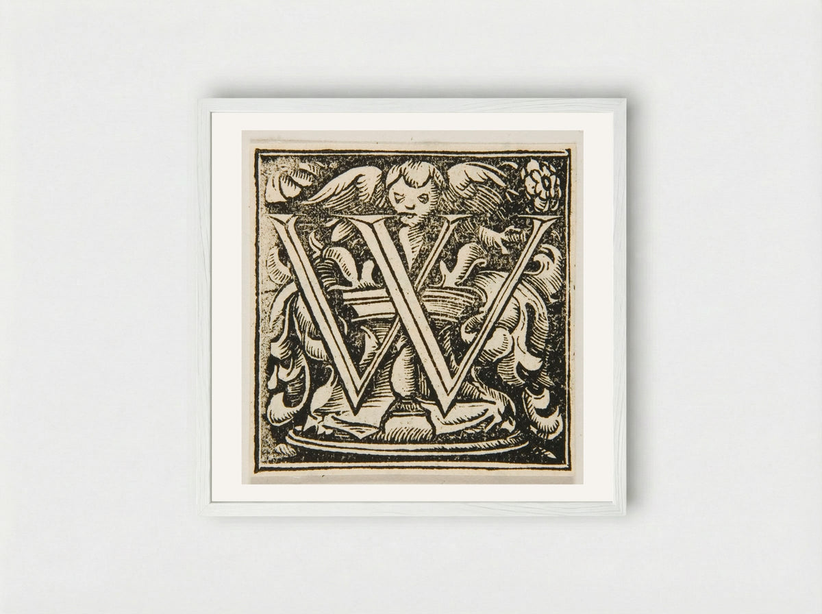 Letter W - Urs Graf - Framed Print White