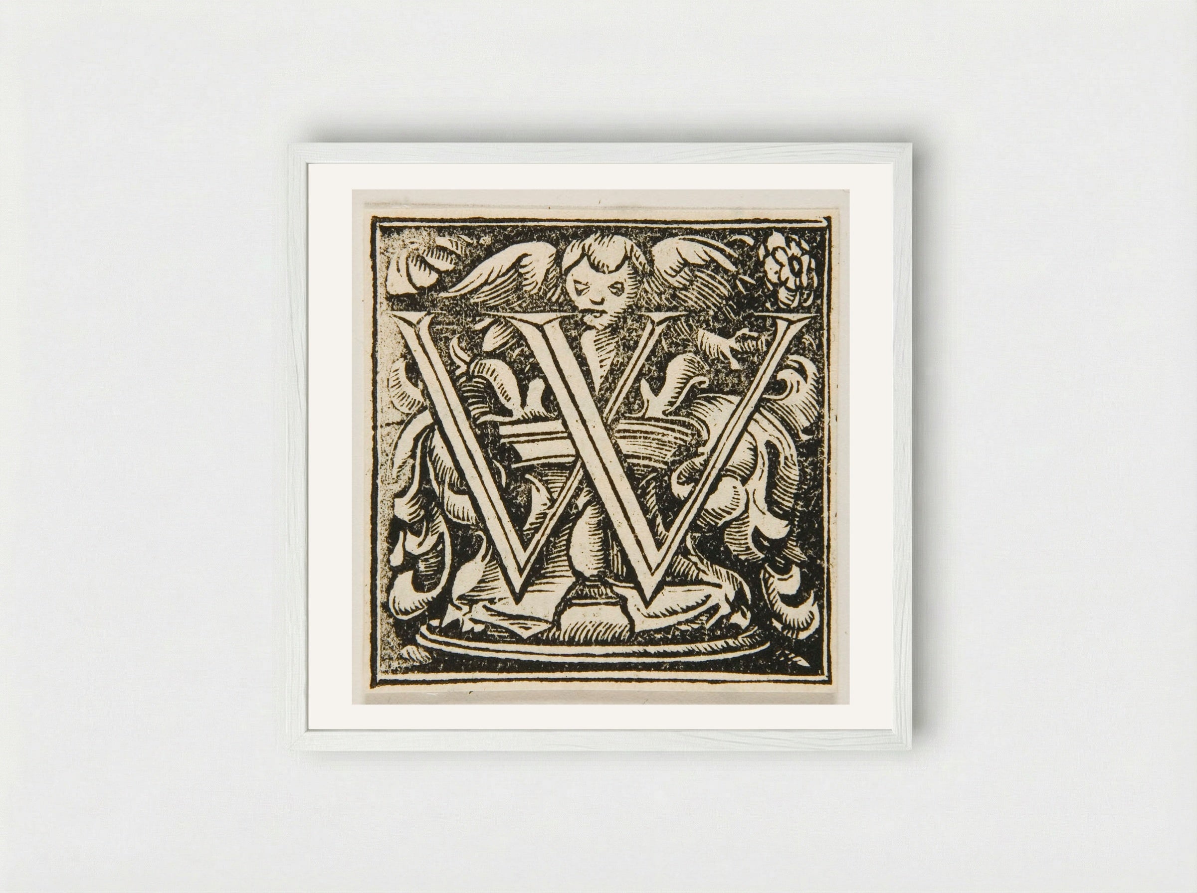 Letter W - Urs Graf - Framed Print White