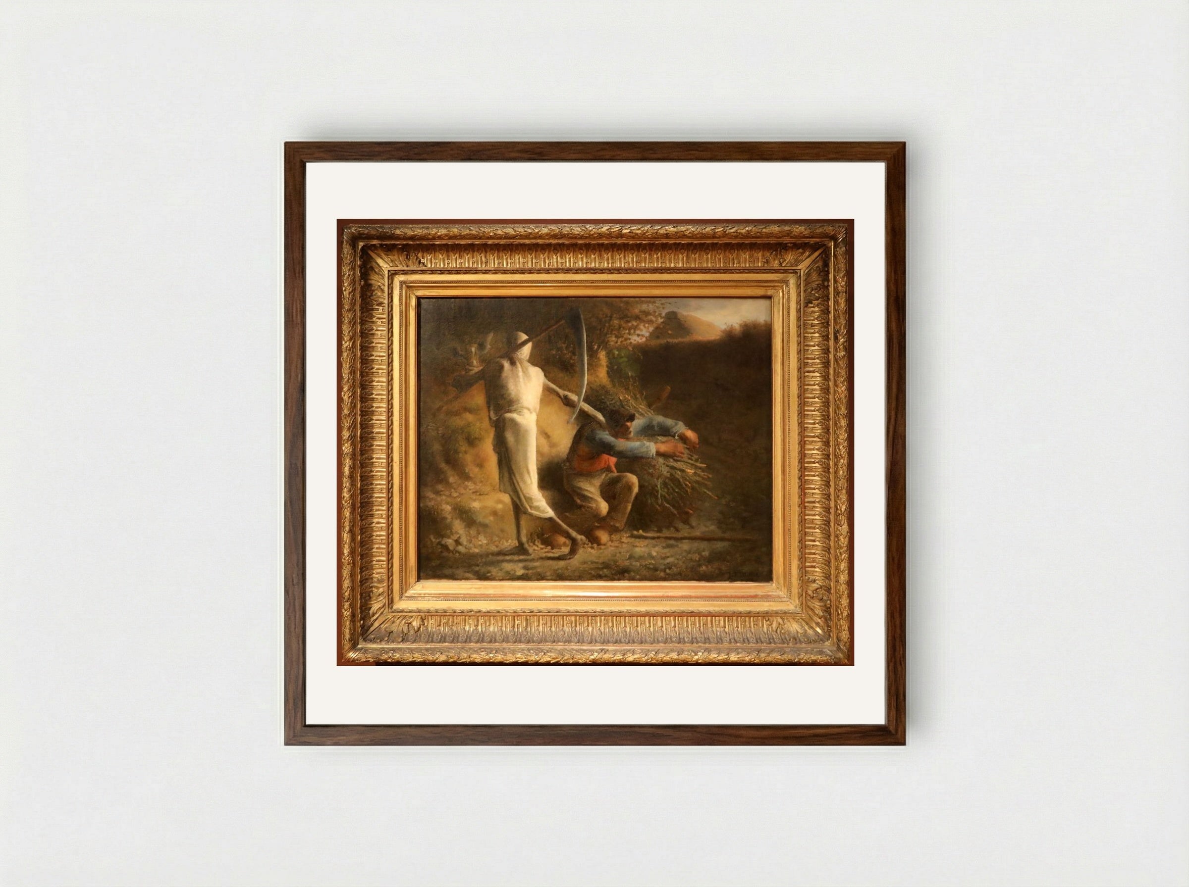 Death and the Woodcutter - Jean-François Millet - Framed Print Dark Wood