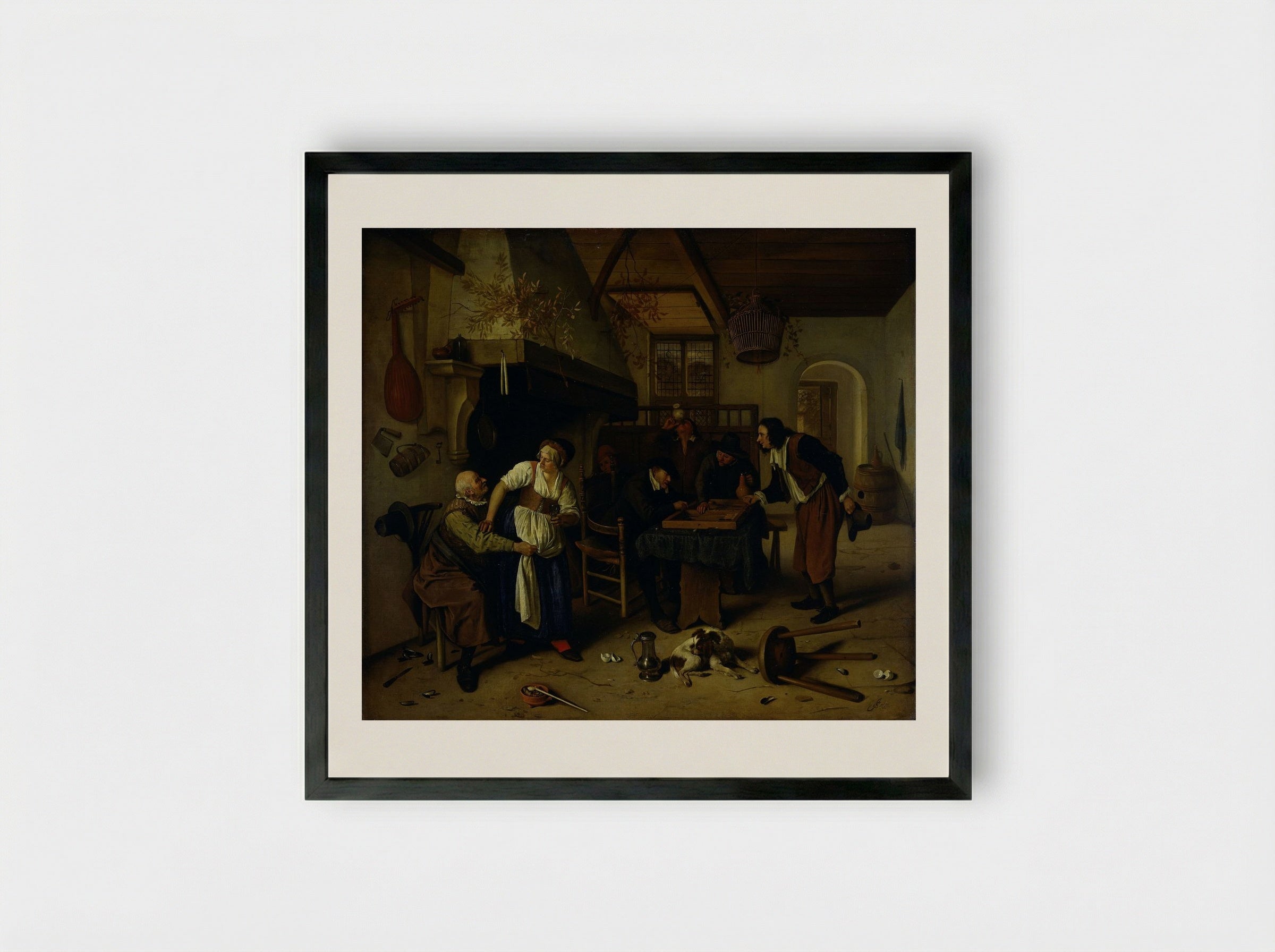 Tric Trac Players - Jan Steen - Framed Print Black