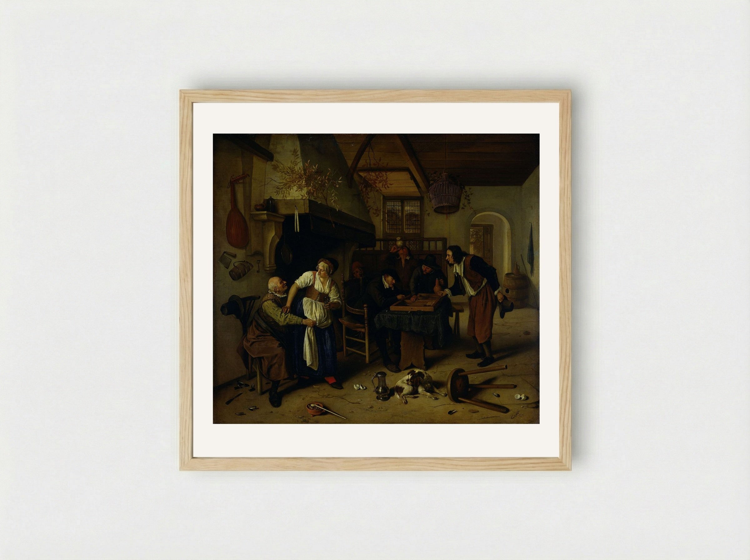 Tric Trac Players - Jan Steen - Framed Print Wood
