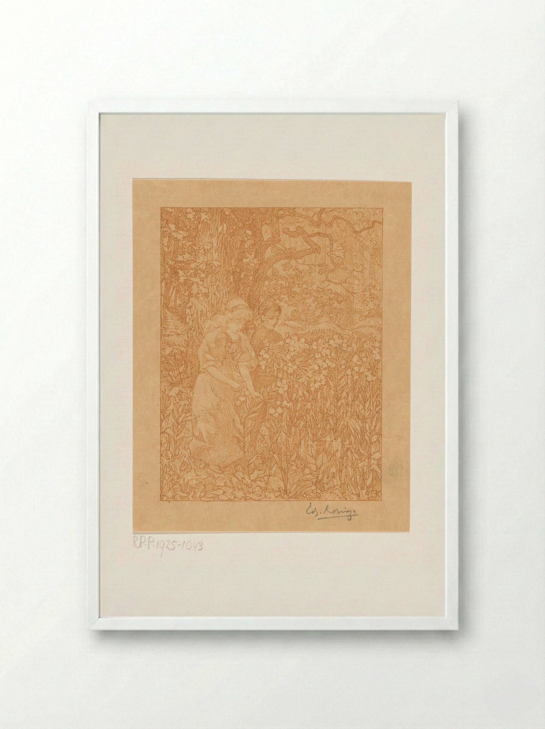 Johannes en Robinetta in een veld met bloemen - Edzard Koning - Framed Print White