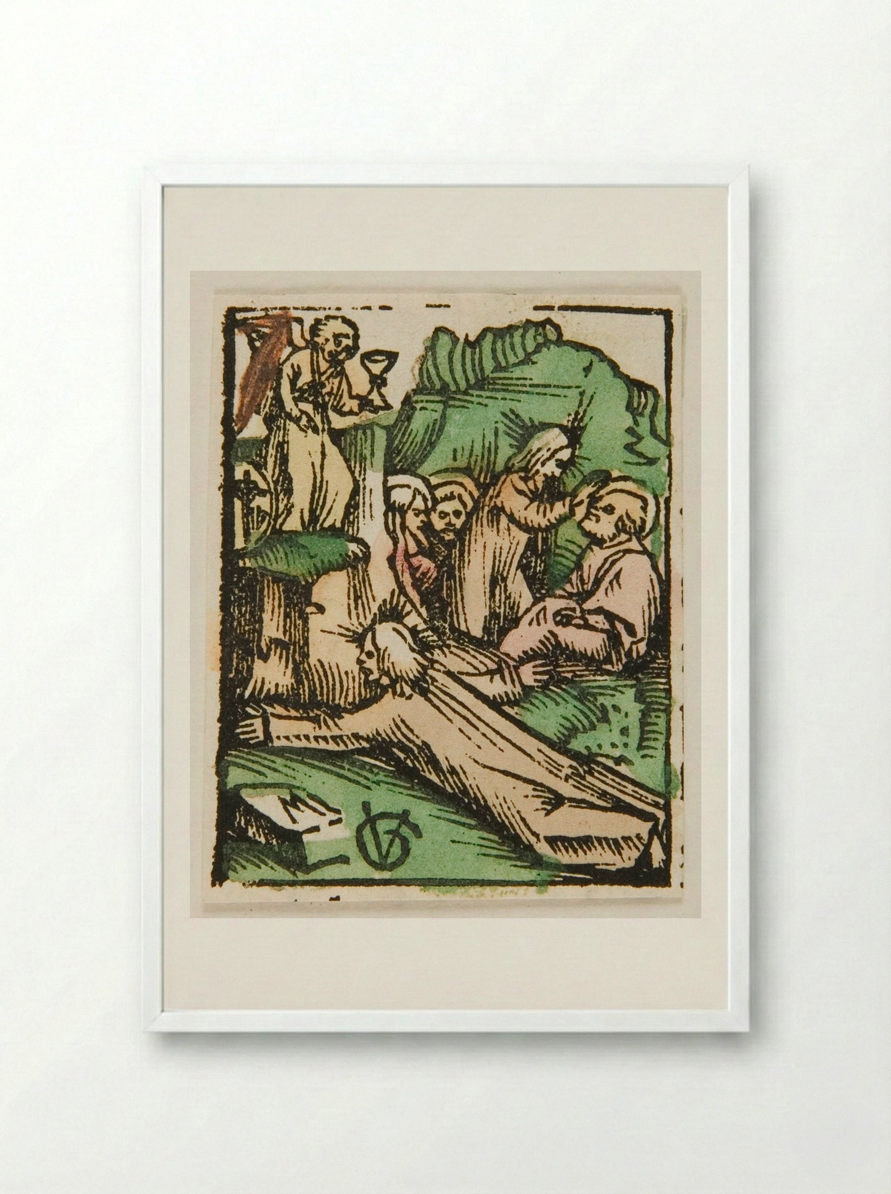 Christ on the Mount of Olives - Urs Graf - Framed Print White