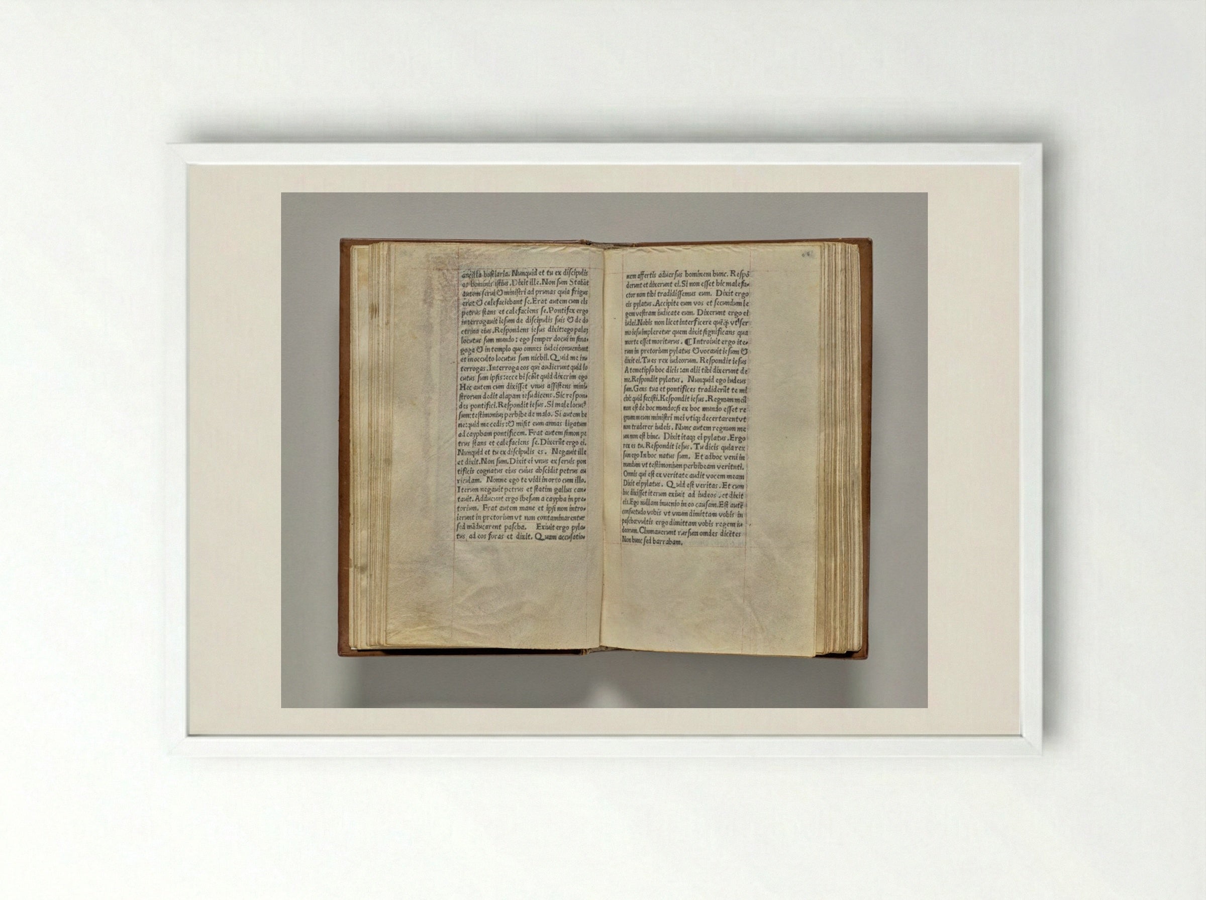 Printed Book of Hours (Use of Rome): fol. 95v - Guillaume Le Rouge - Framed Print White