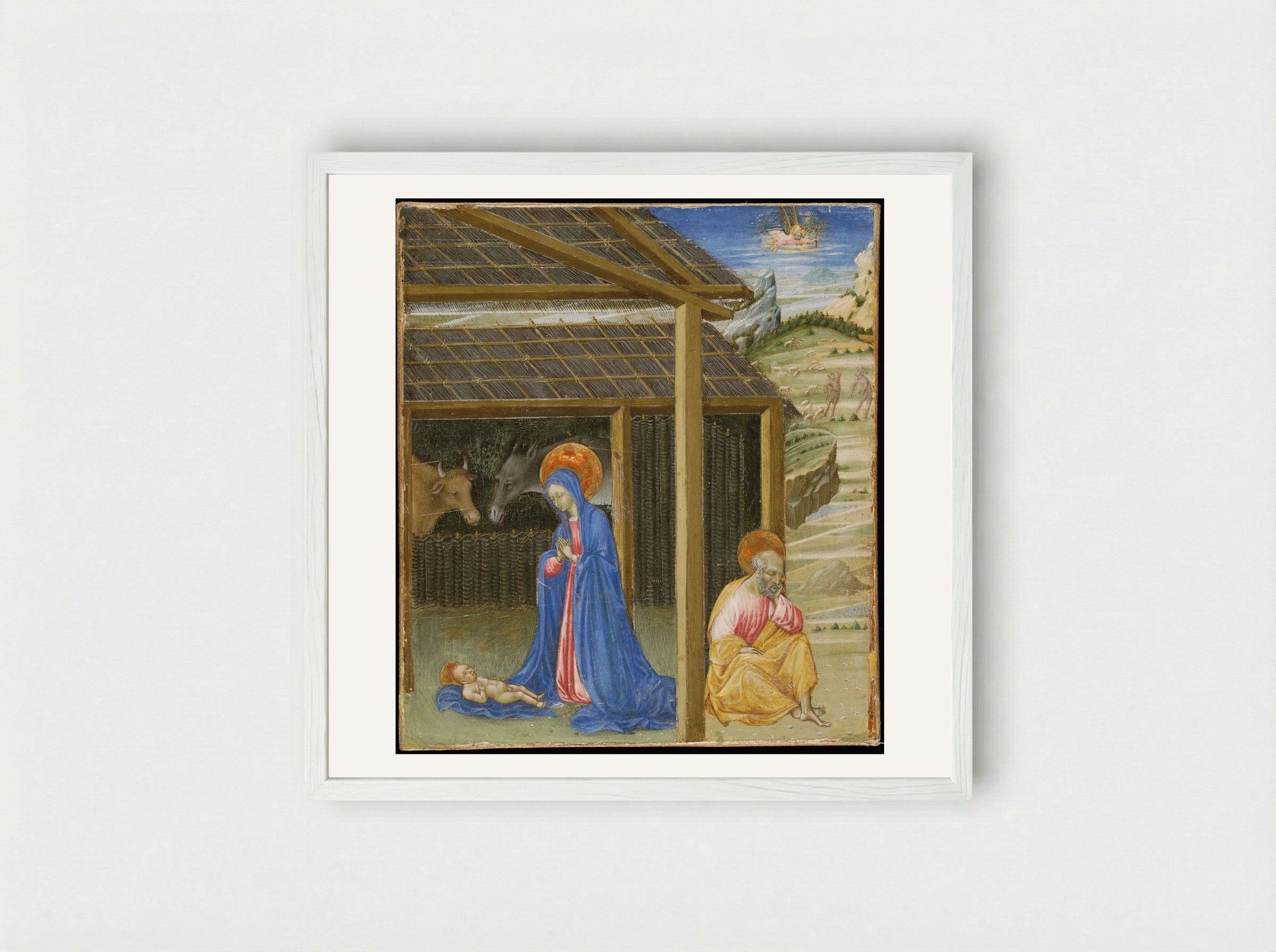 The Nativity - Giovanni di Paolo - Framed Print White