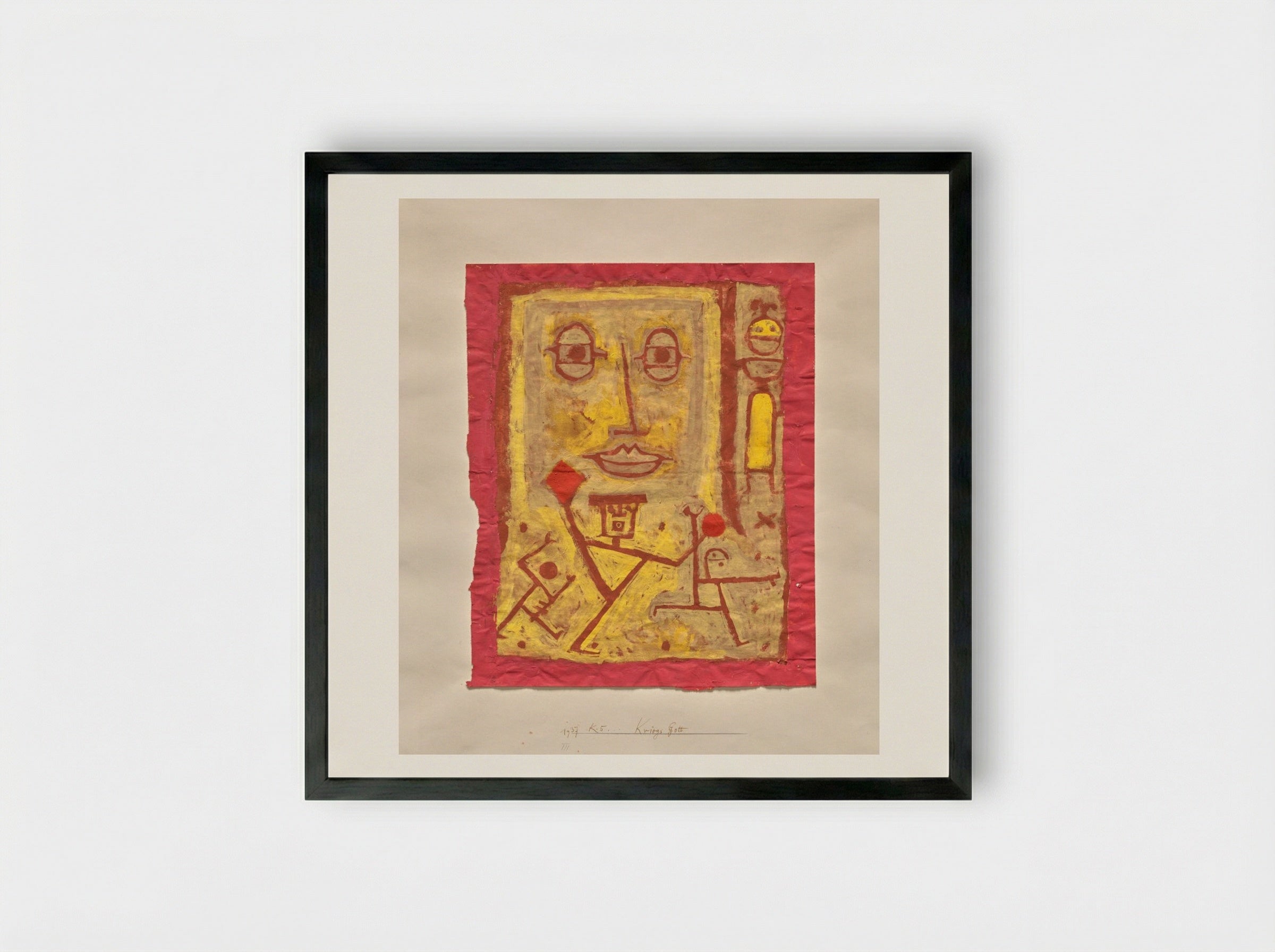 God of War (Kriegs-Gott) - Paul Klee - Framed Print Black