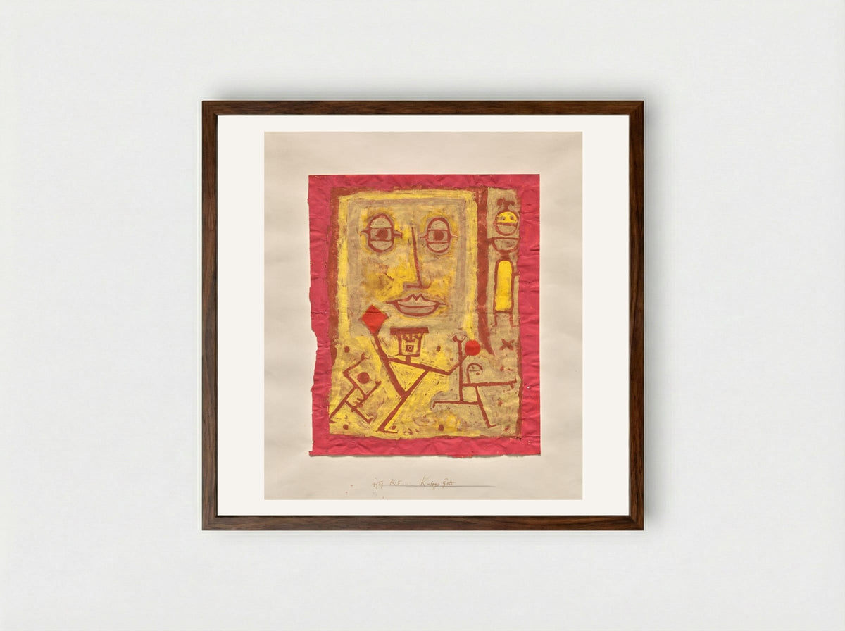 God of War (Kriegs-Gott) - Paul Klee - Framed Print Dark Wood