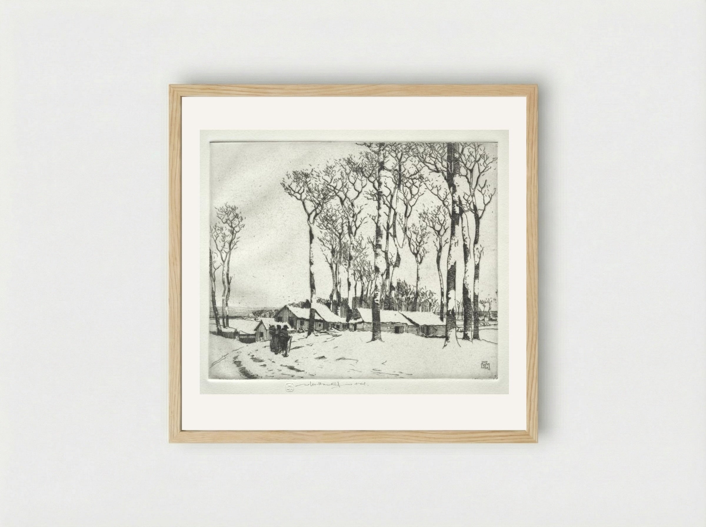 Sur la Neige (Harold Wood, near Romford) - William Lee Hankey - Framed Print Wood