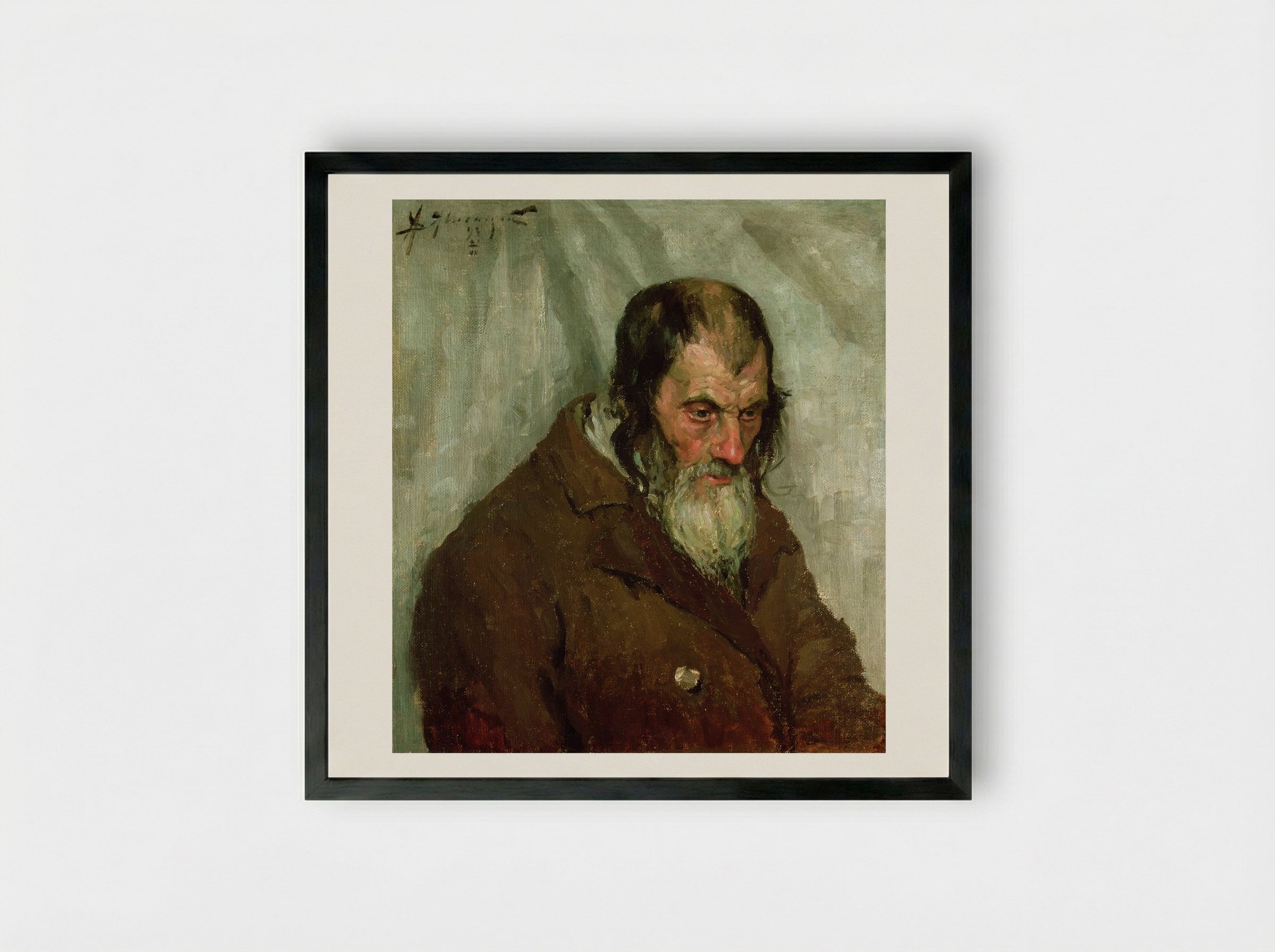 The Old Jew - Alexej von Jawlensky - Framed Print Black