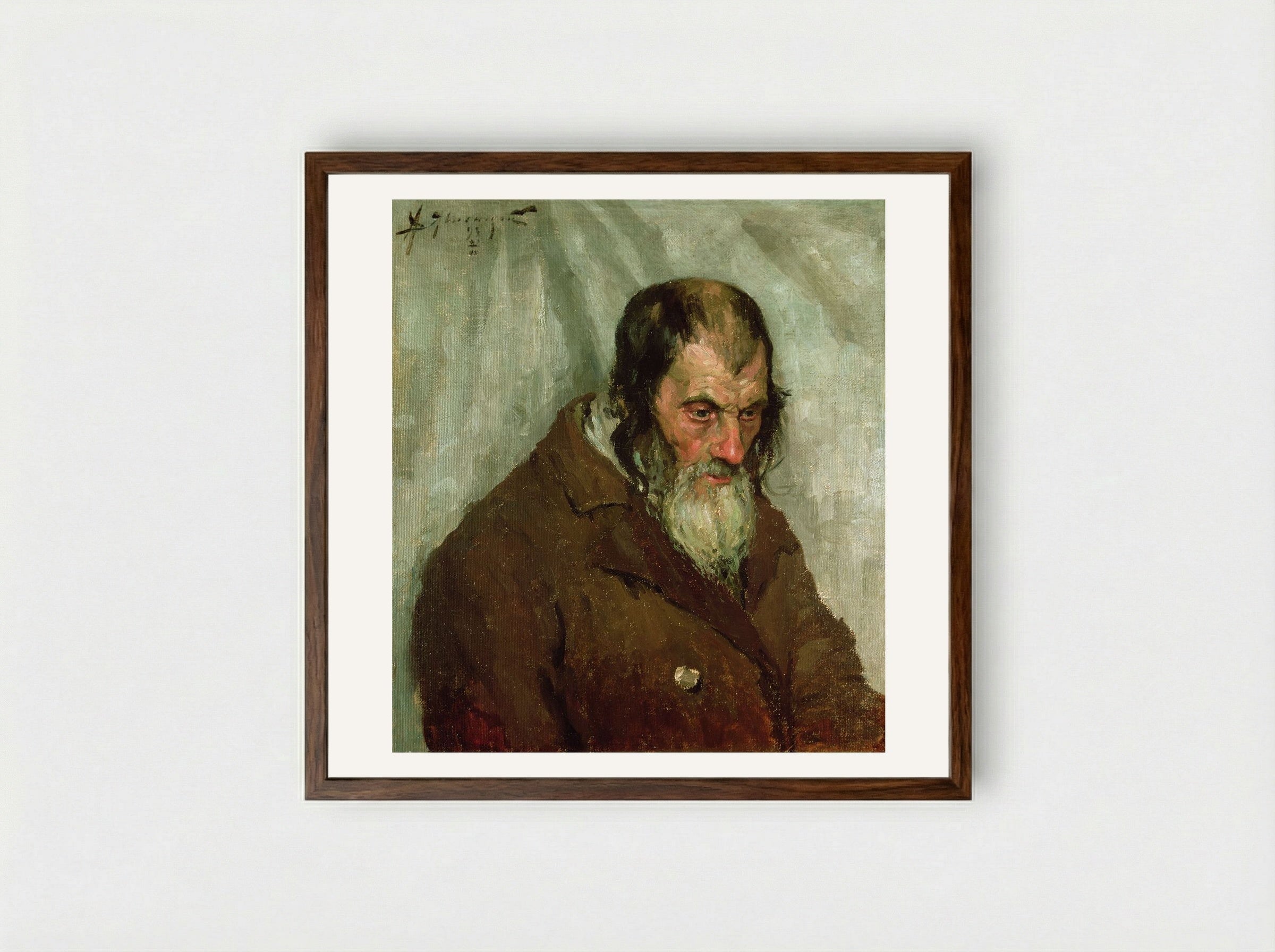 The Old Jew - Alexej von Jawlensky - Framed Print Dark Wood