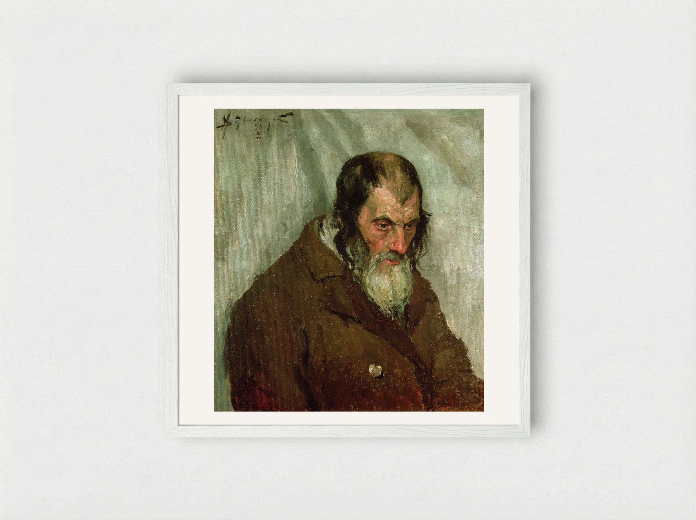 The Old Jew - Alexej von Jawlensky - Framed Print White