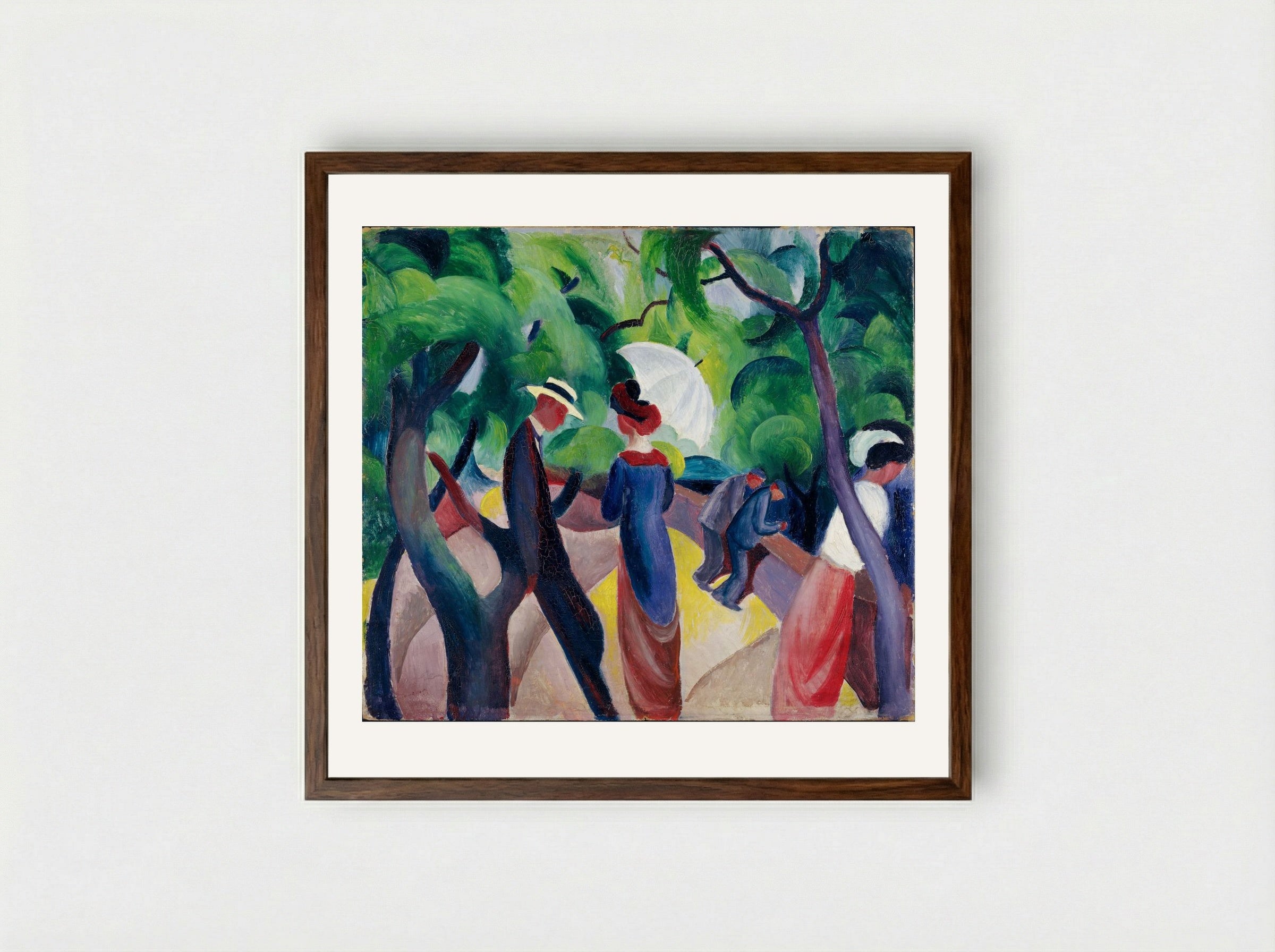 Promenade - August Macke - Framed Print Dark Wood