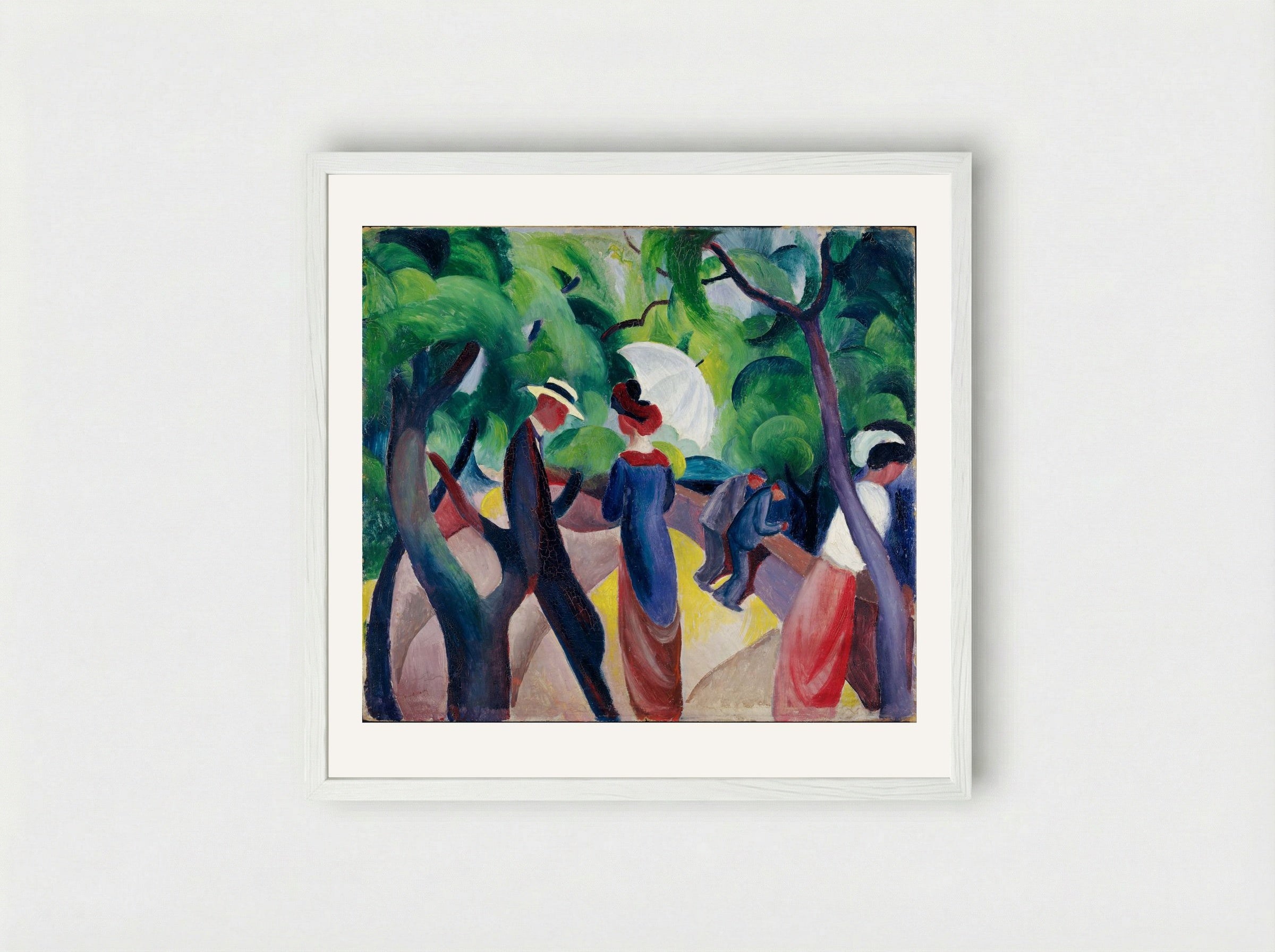 Promenade - August Macke - Framed Print White