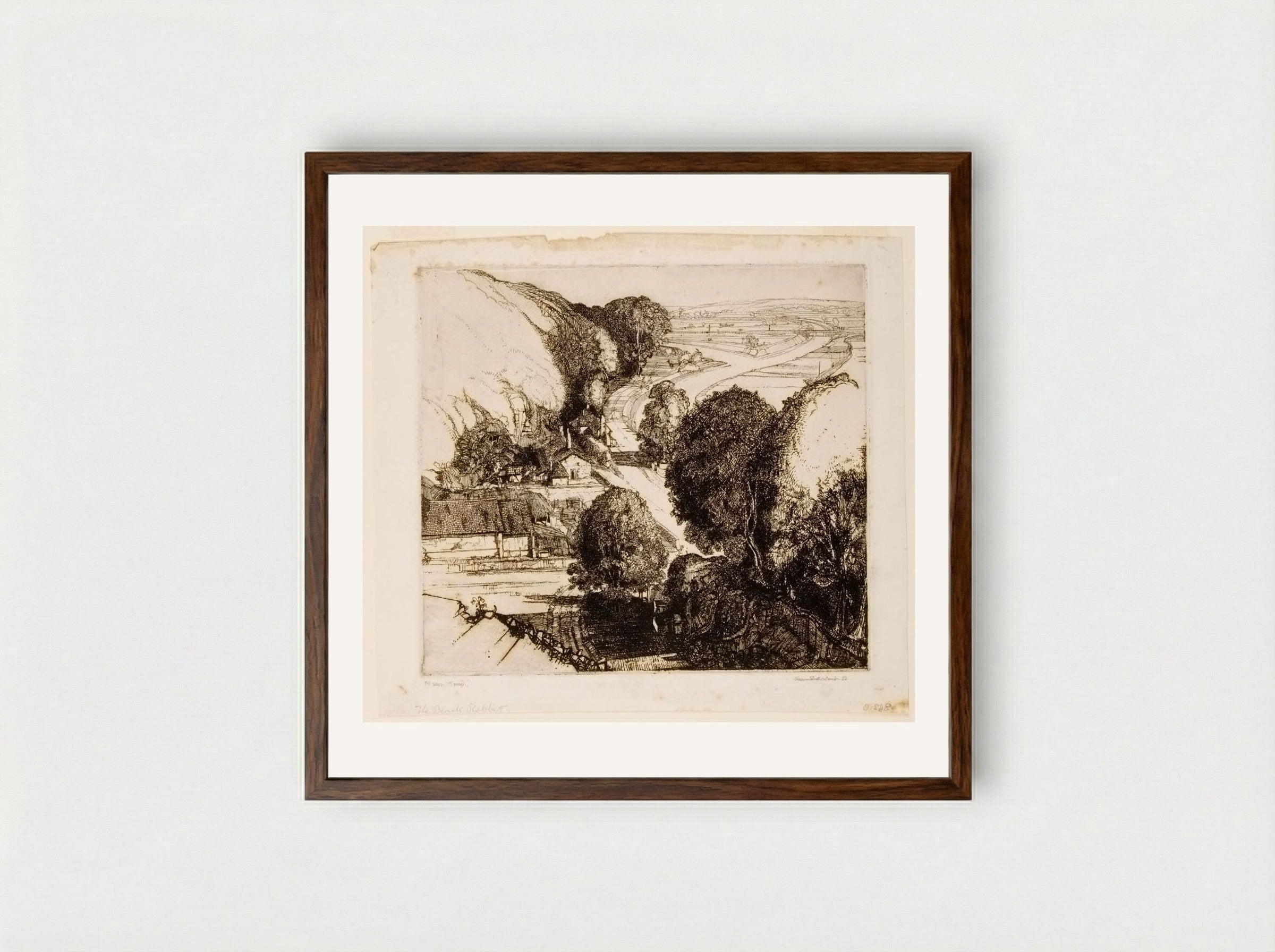 The Black Rabbit - Graham Sutherland - Framed Print Dark Wood