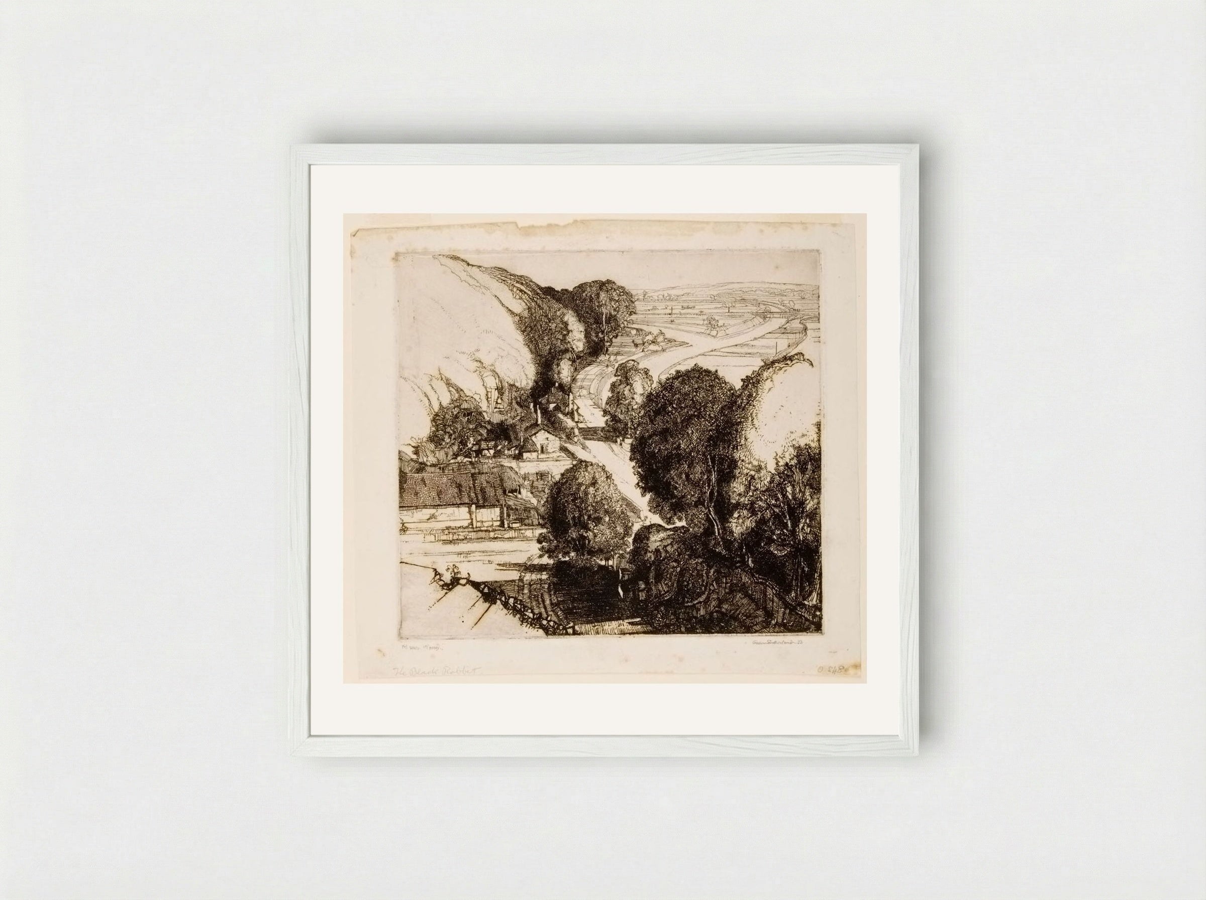 The Black Rabbit - Graham Sutherland - Framed Print White