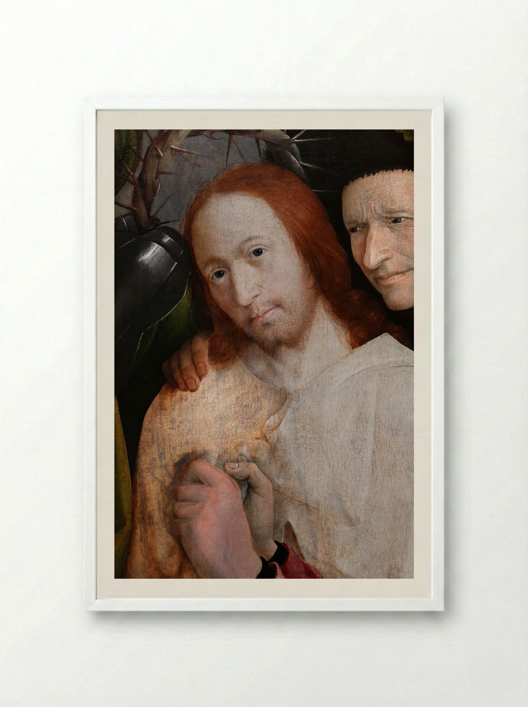 Christ Crowned with Thorns - Hieronymus Bosch - Framed Print White