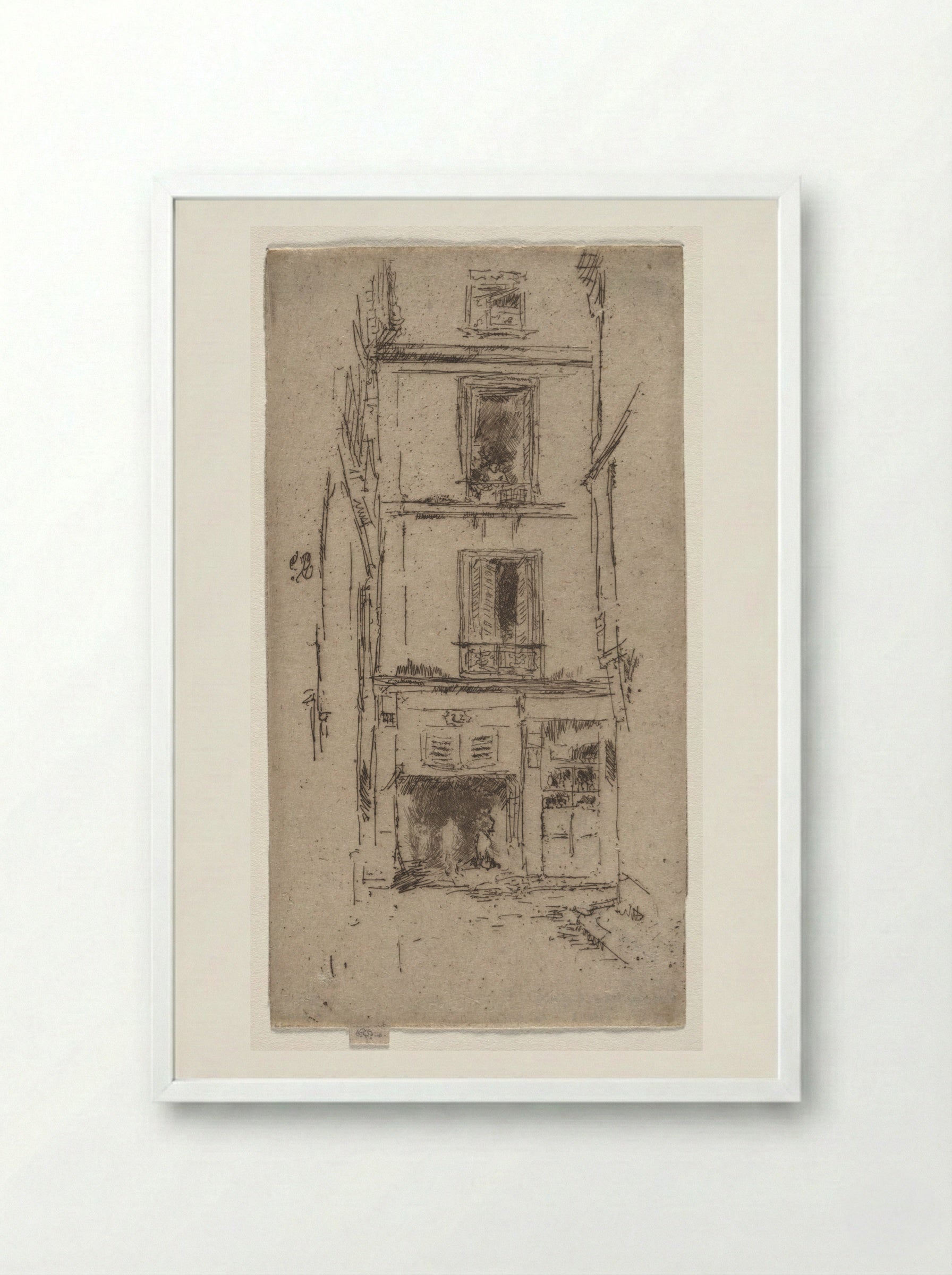 Rue des Bons Enfants, Tours - James McNeill Whistler - Framed Print White