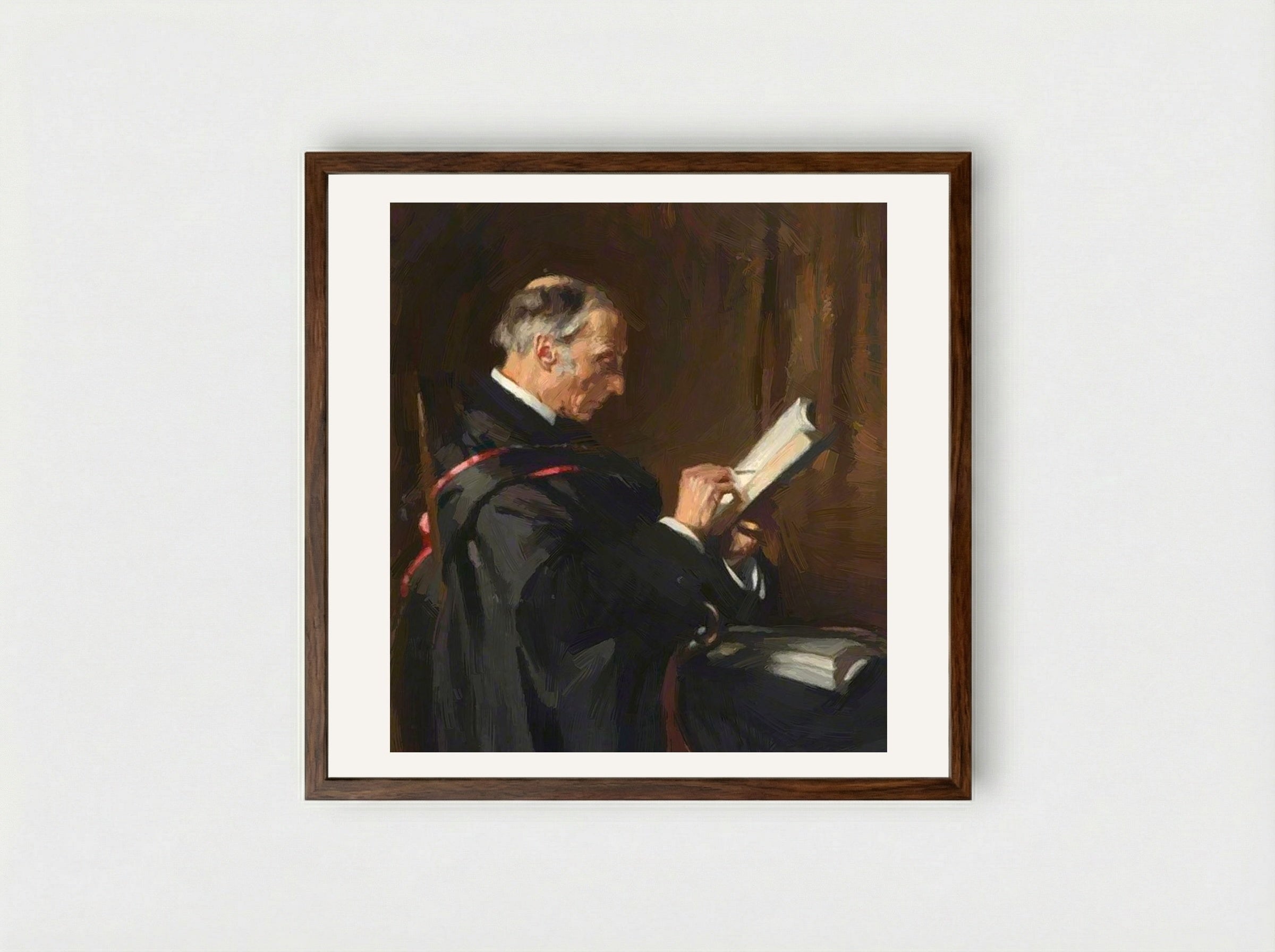 Charles Buller Heberden, Principal - William Orpen - Framed Print Dark Wood