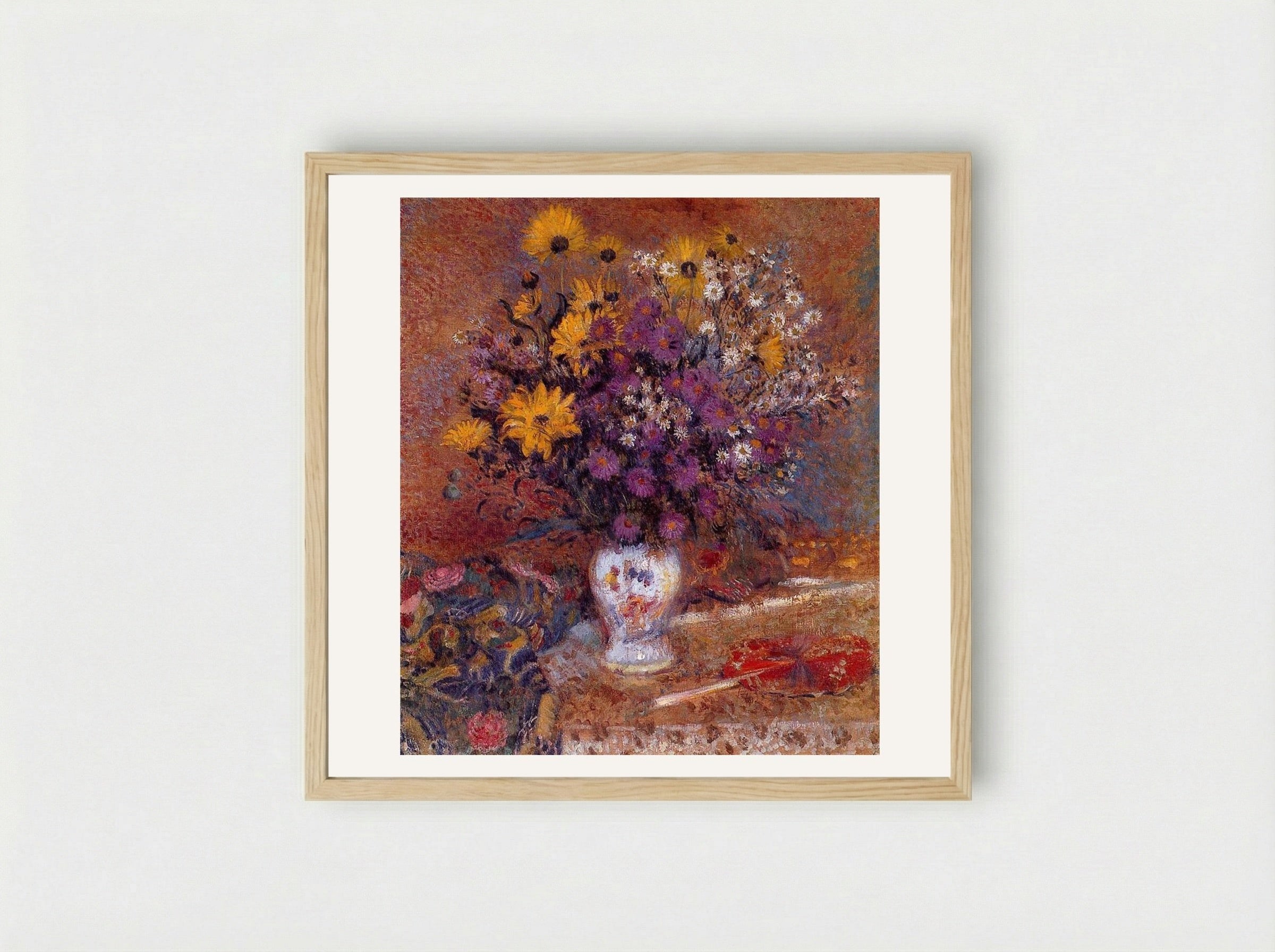 Vase of Flowers - Georges Lemmen - Framed Print Wood