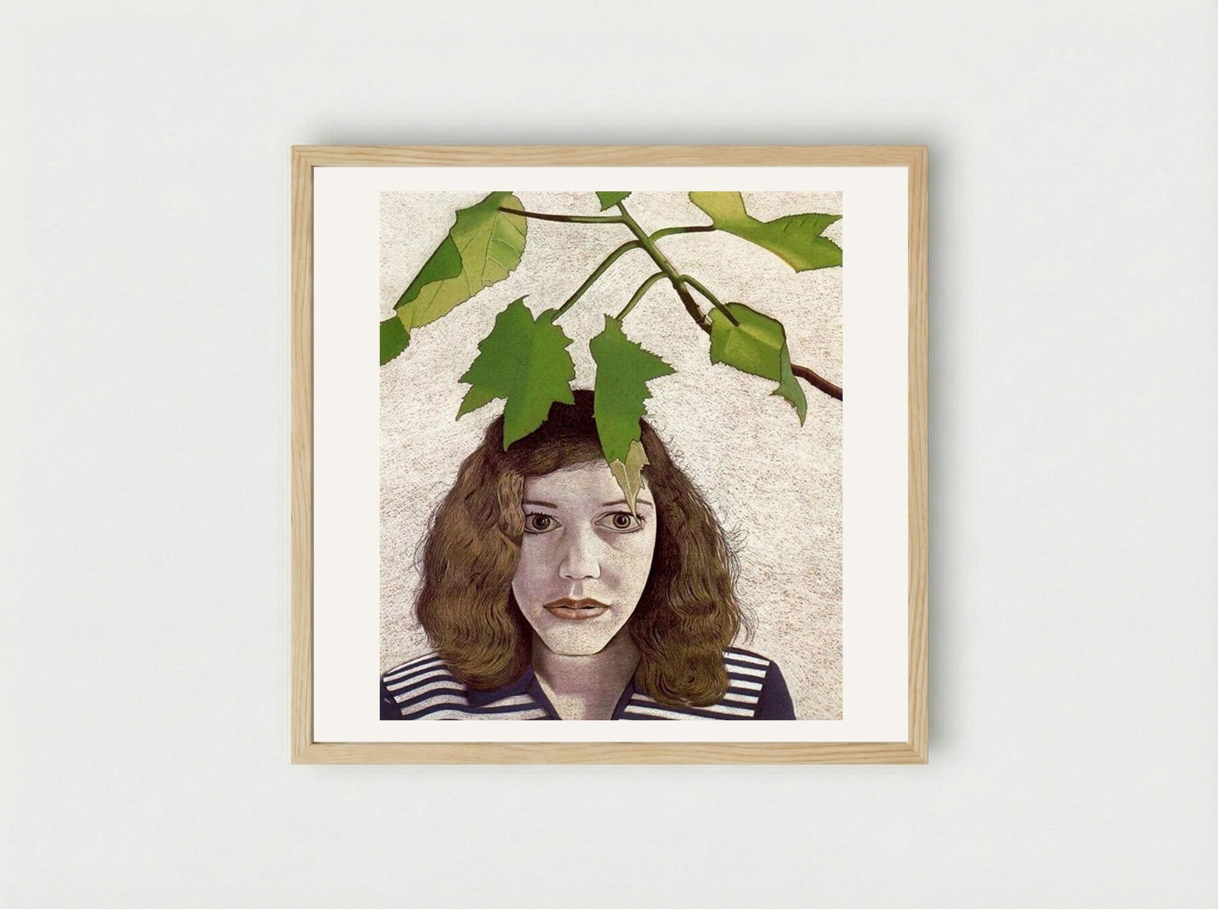 Girl with Leaves - Lucian Freud - Framed Print Wood
