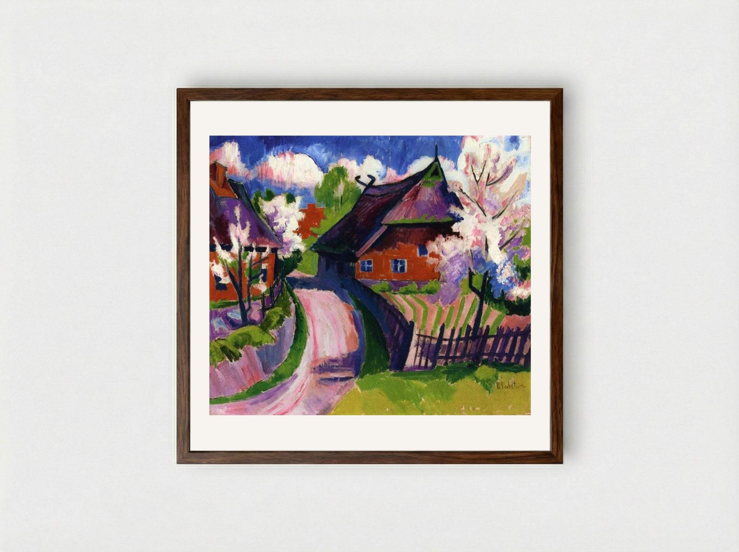 Springtime - Max Pechstein - Framed Print Dark Wood