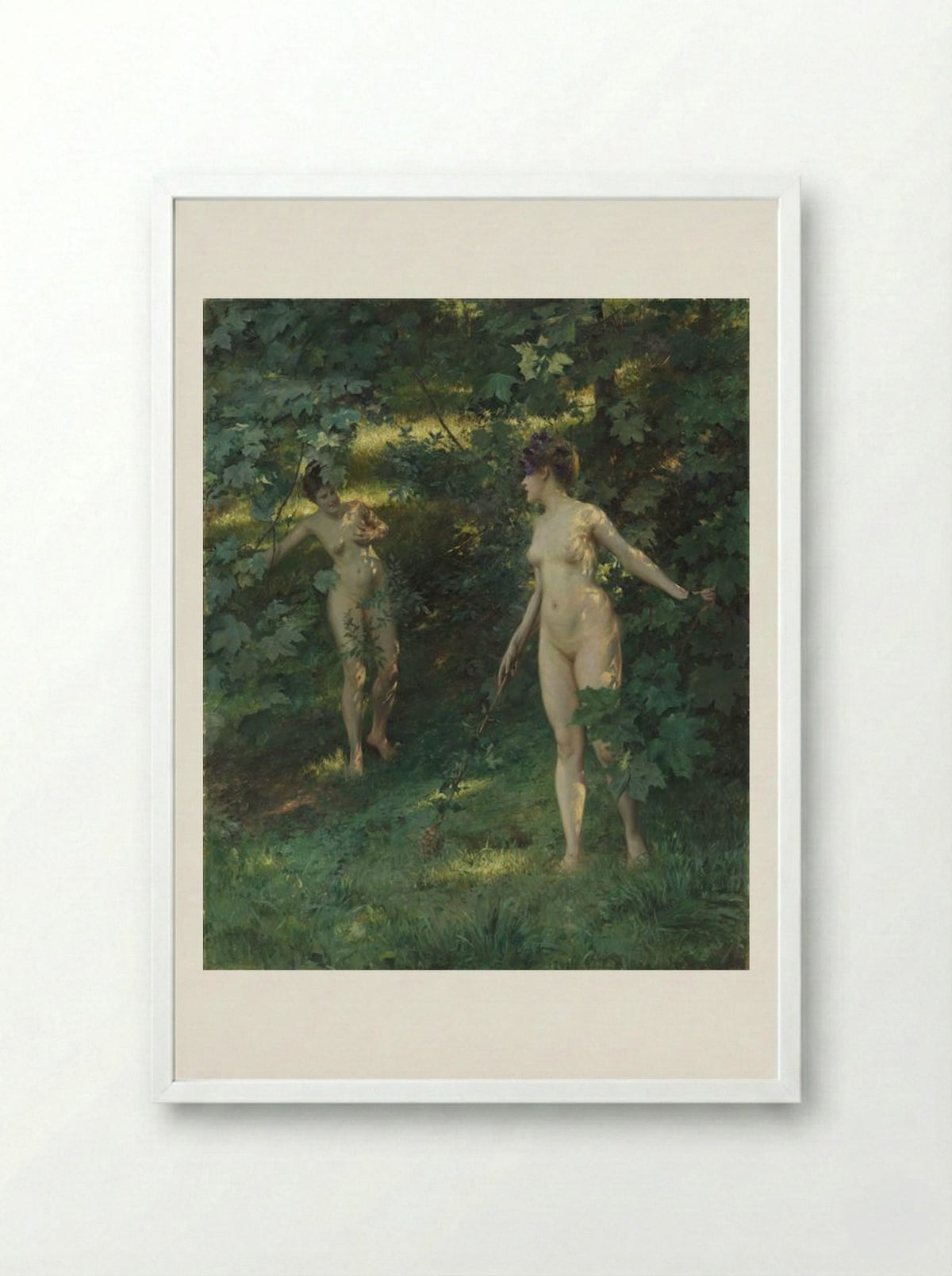 Nymphs of Nysa - Julius LeBlanc Stewart - Framed Print White