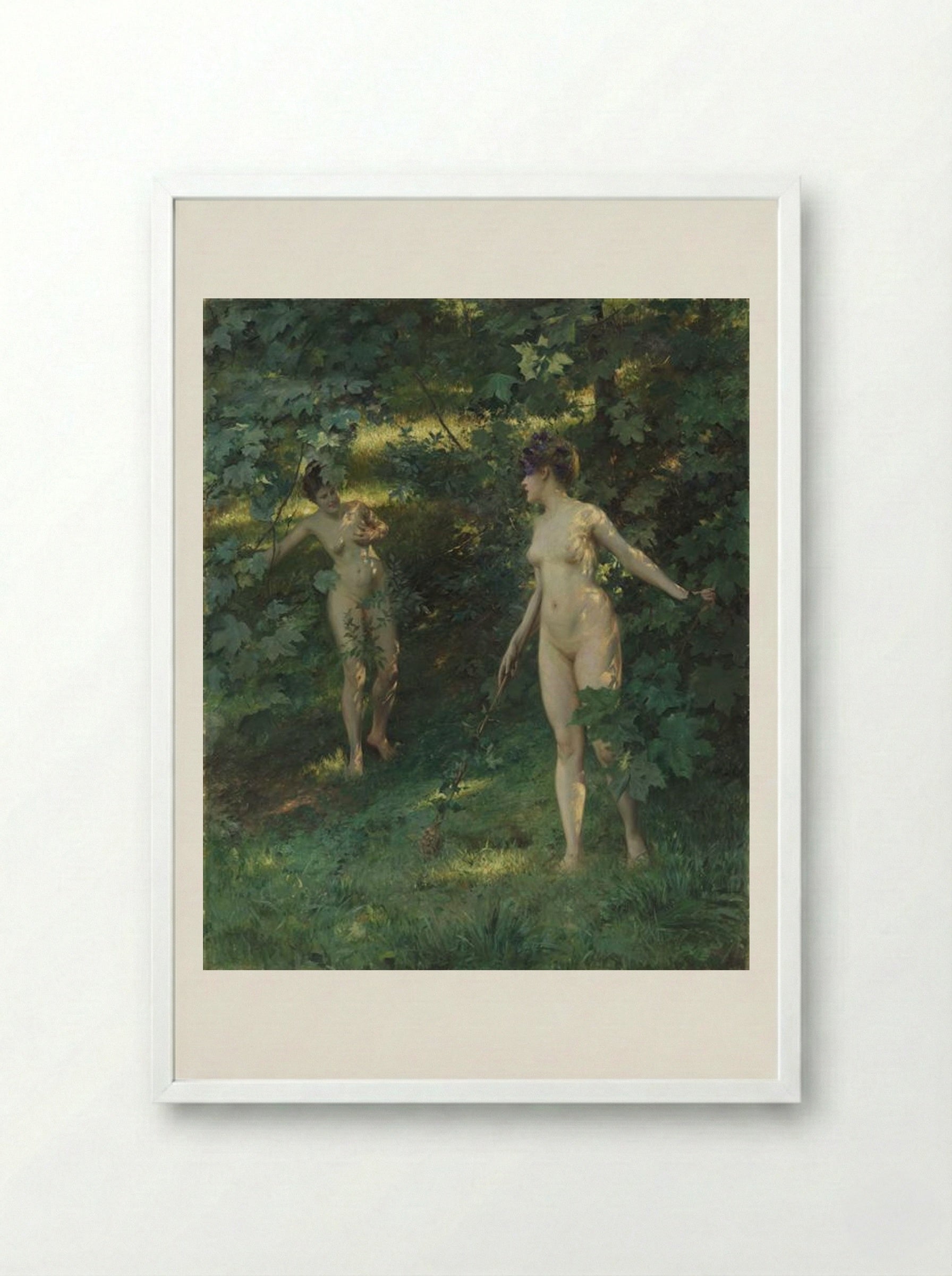 Nymphs of Nysa - Julius LeBlanc Stewart - Framed Print White