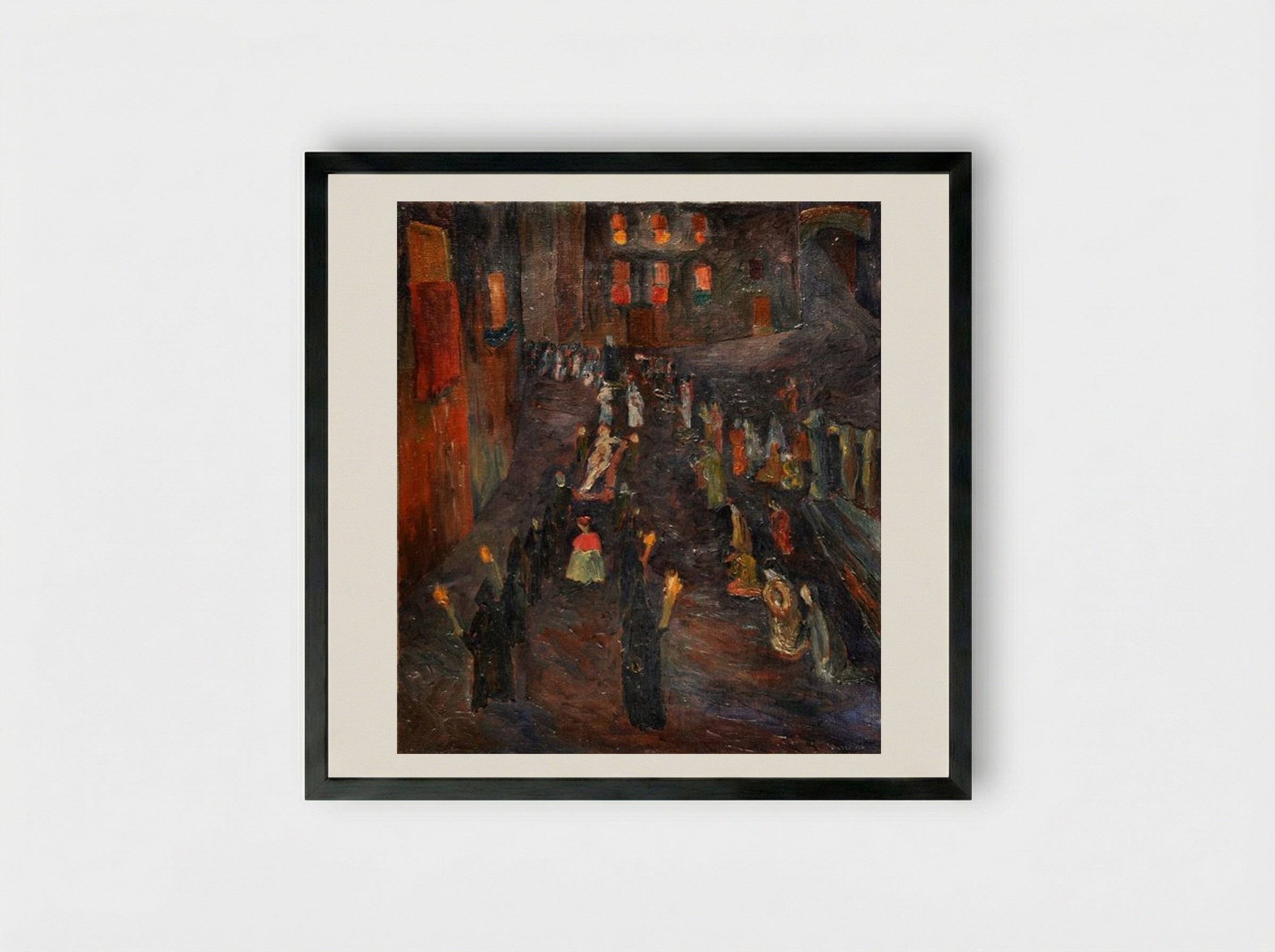 Procession of the Dead Christ - Alberto Burri - Framed Print Black