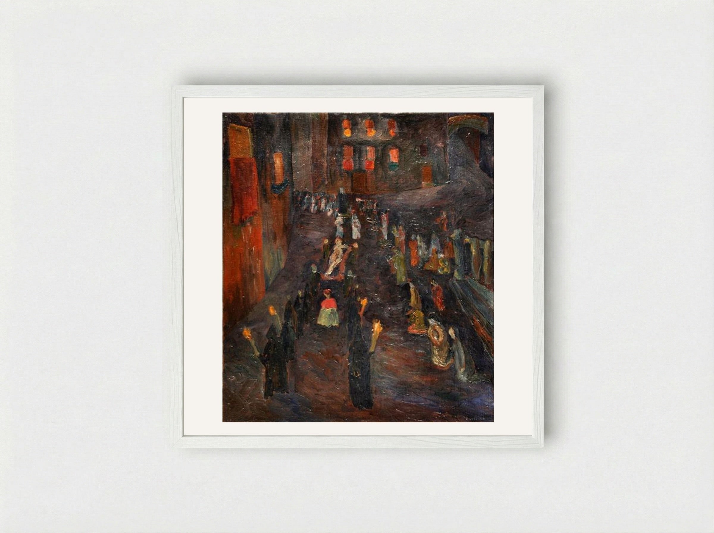 Procession of the Dead Christ - Alberto Burri - Framed Print White