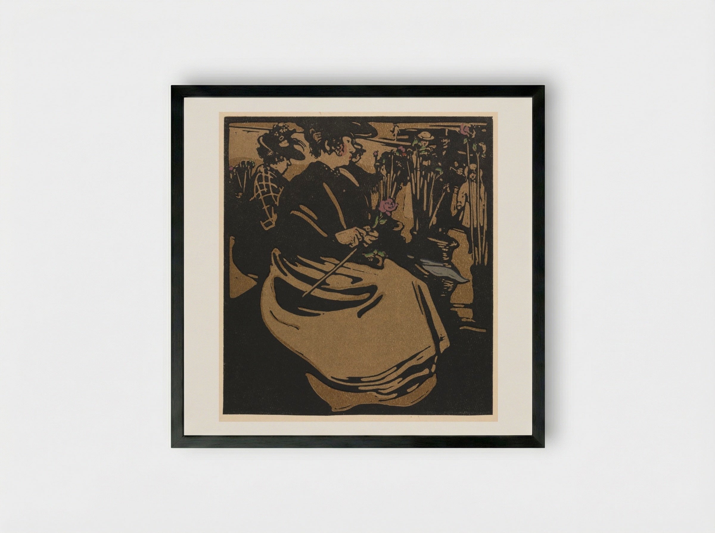 London Types: Flower Girl - William Nicholson - Framed Print Black