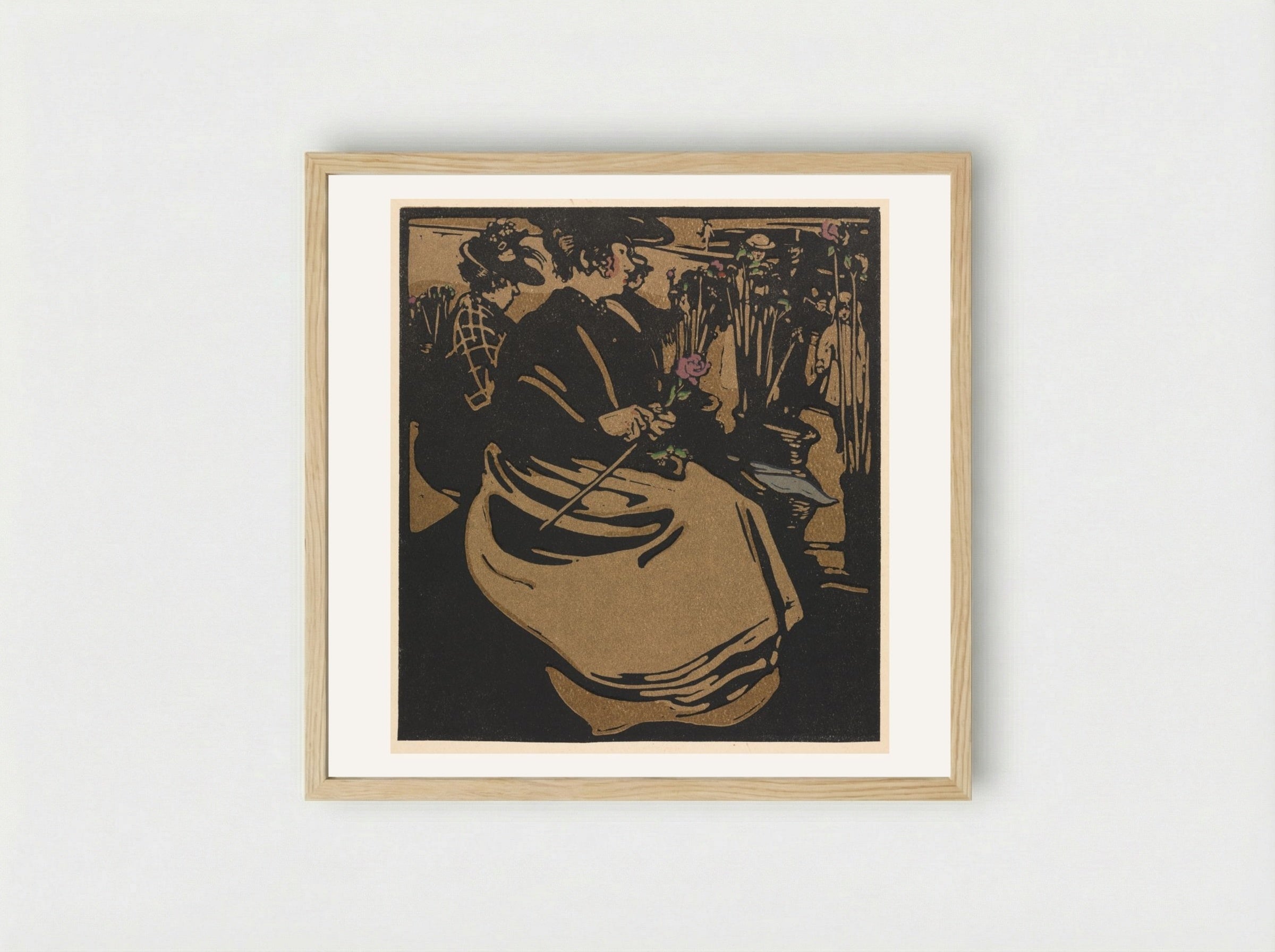 London Types: Flower Girl - William Nicholson - Framed Print Wood