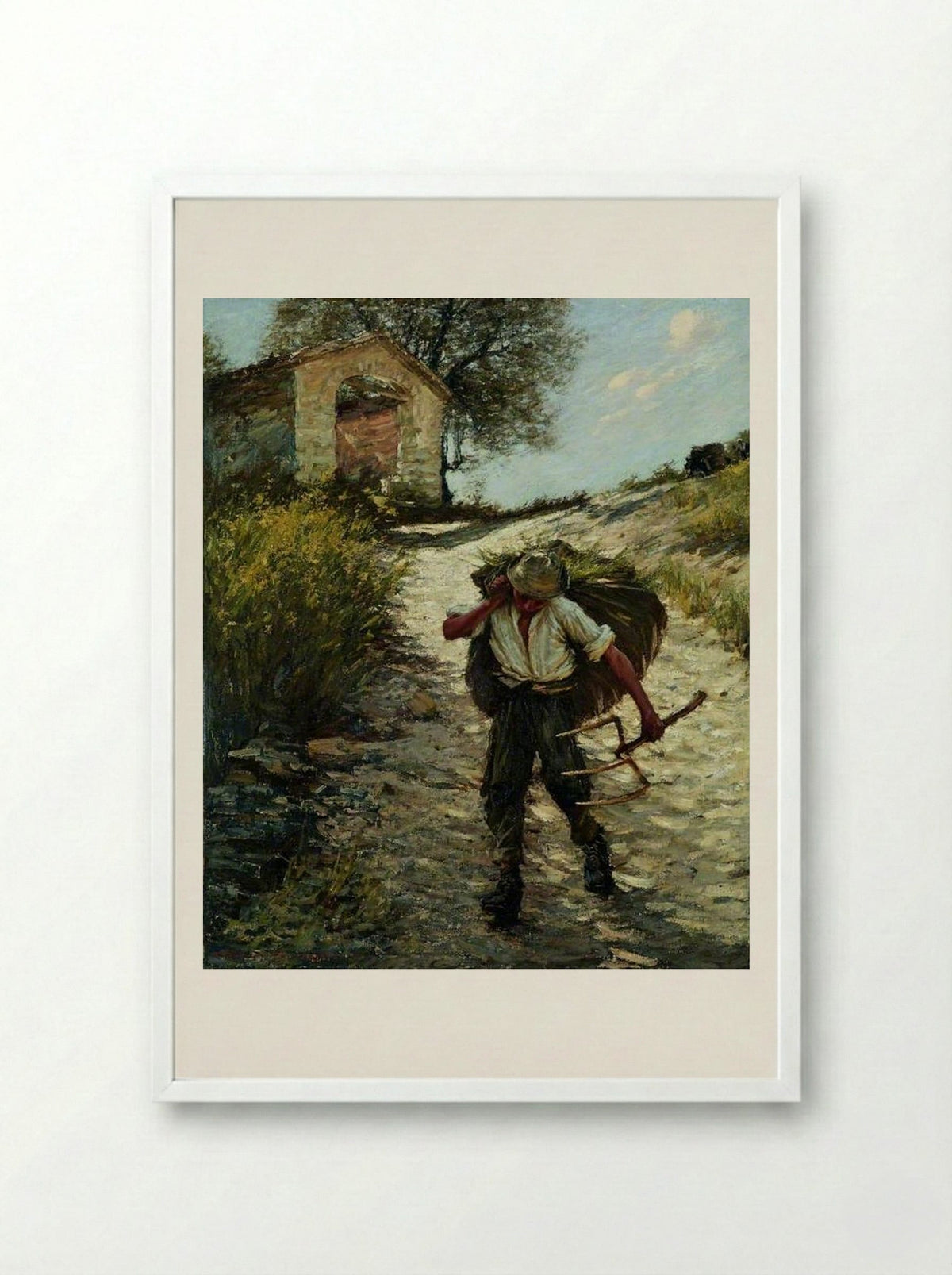 Ancient Provençal Road - Henry Herbert La Thangue - Framed Print White