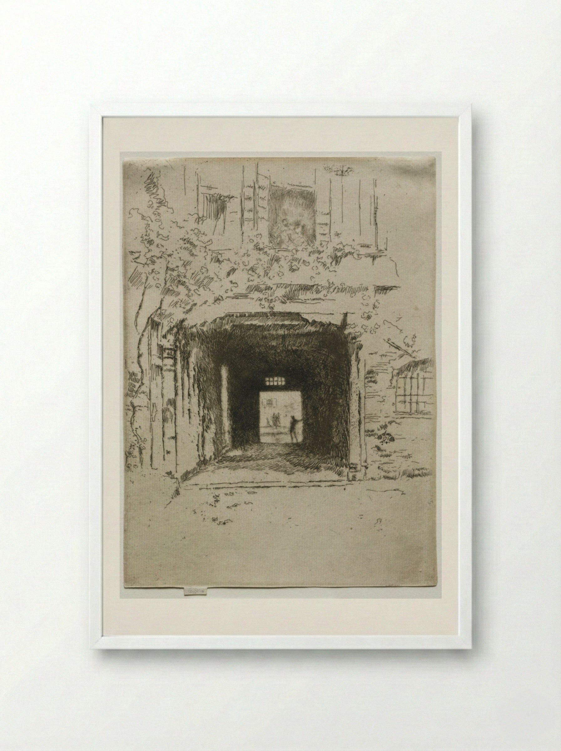 Doorway and Vine - James McNeill Whistler - Framed Print White