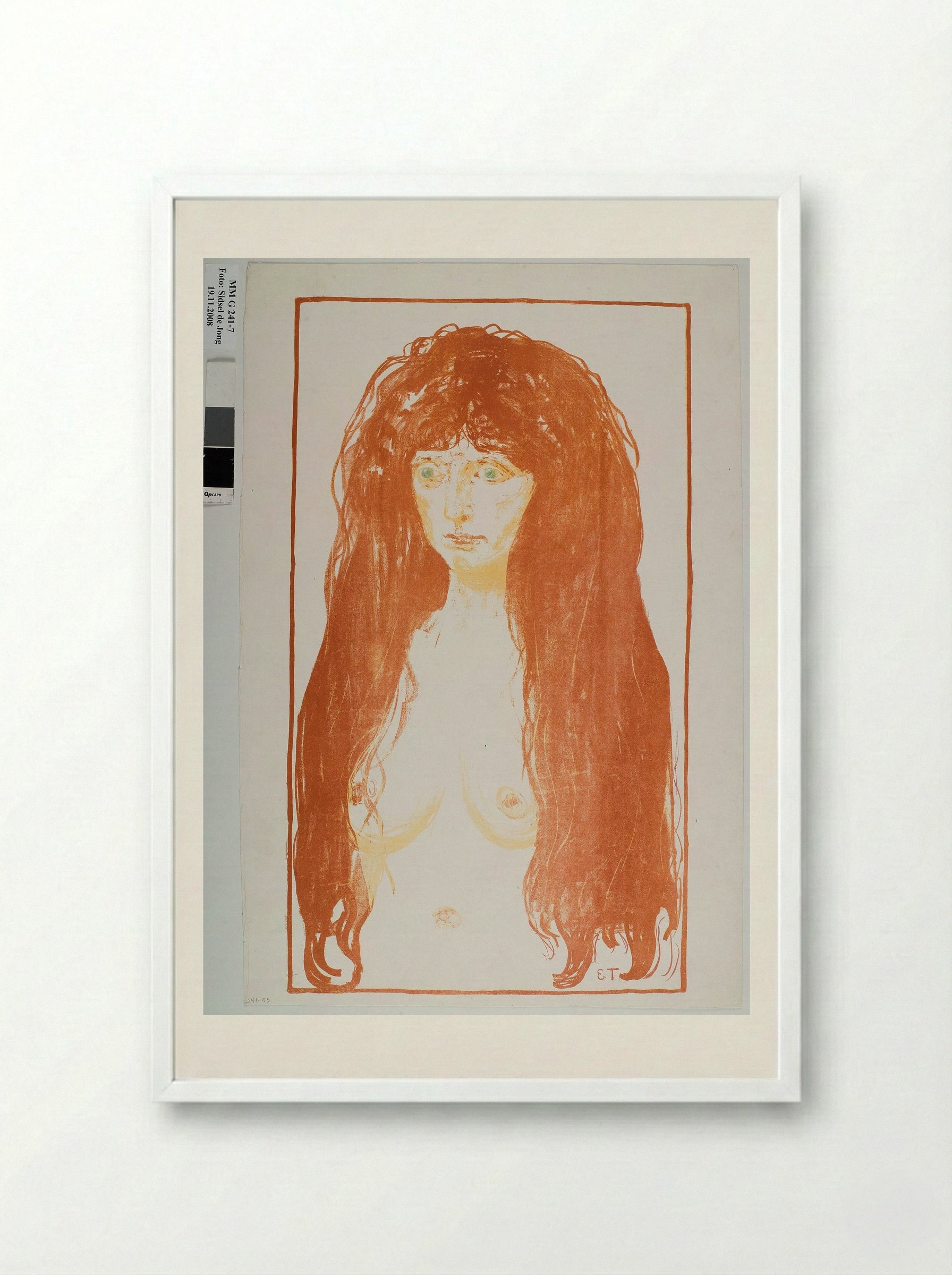 Sin (Woman with Red Hair and Green Eyes) - Edvard Munch - Framed Print White